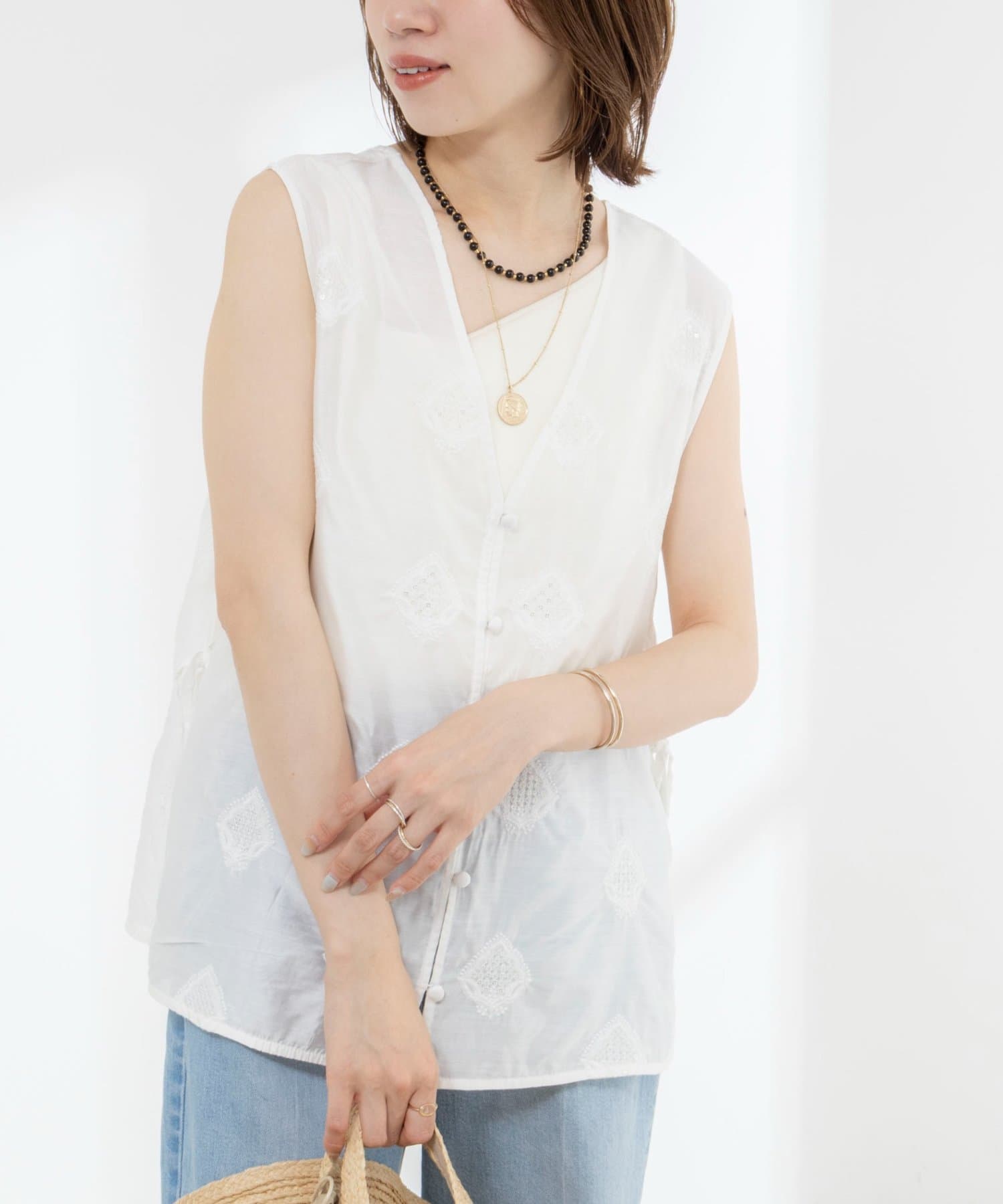 NOLLEY'S(ノーリーズ) 2WAYインド刺繍ベスト