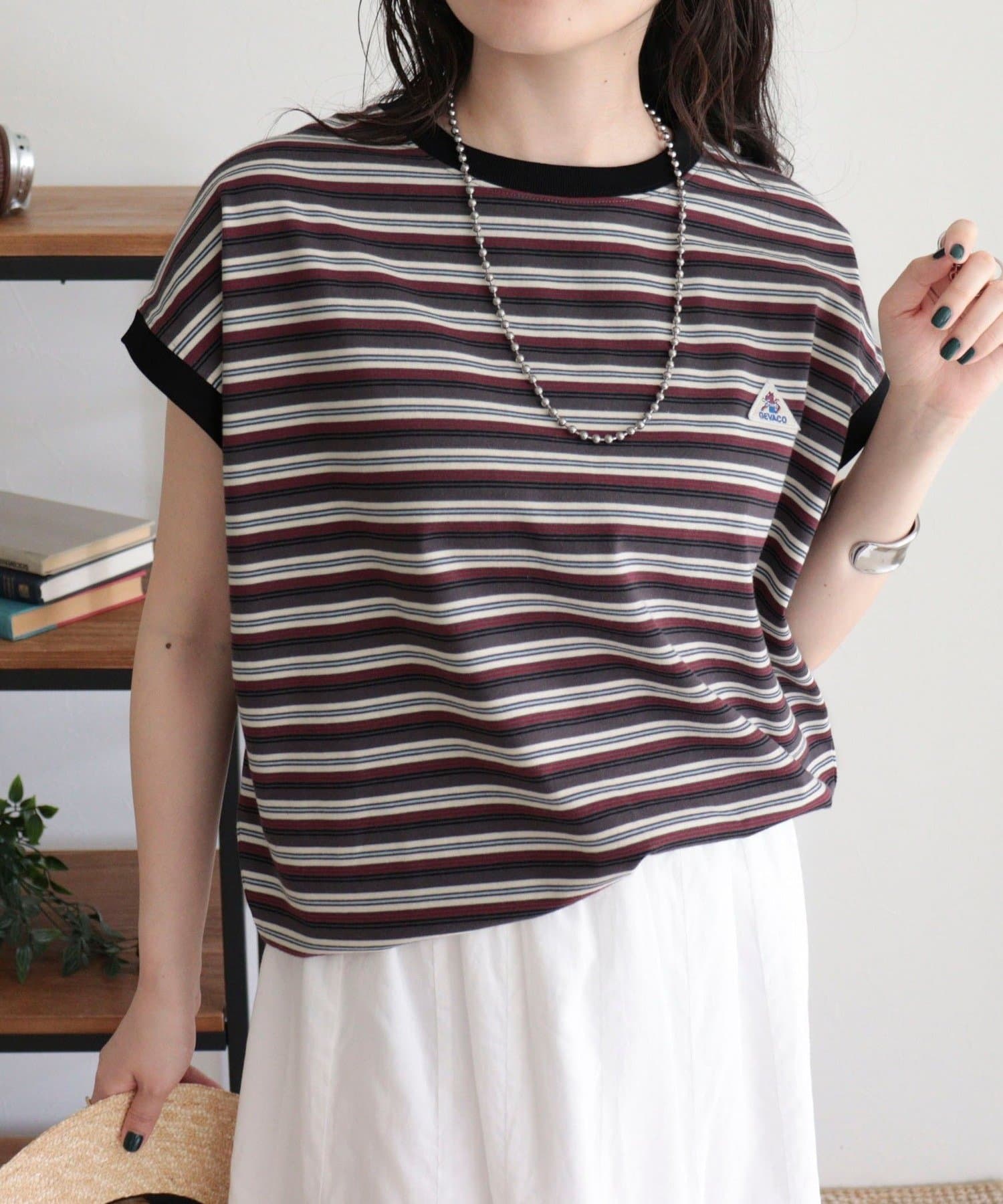 FREDY & GLOSTER(フレディ アンド グロスター) 【GEVACO/ゲバコ】クルーネックフレンチスリーブTシャツ