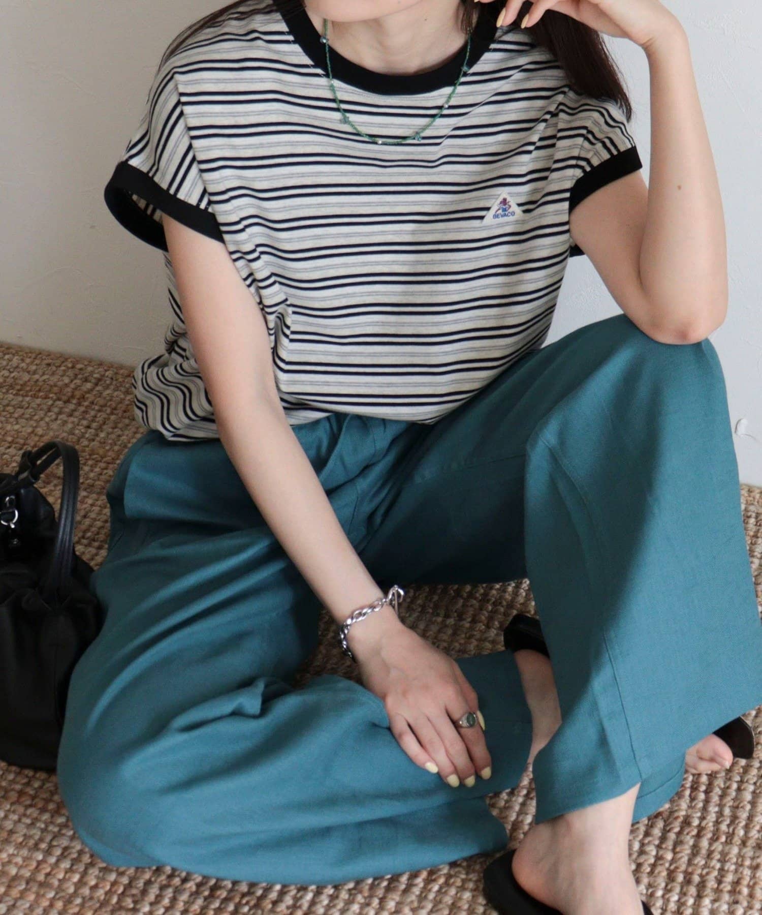 FREDY & GLOSTER(フレディ アンド グロスター) 【GEVACO/ゲバコ】クルーネックフレンチスリーブTシャツ
