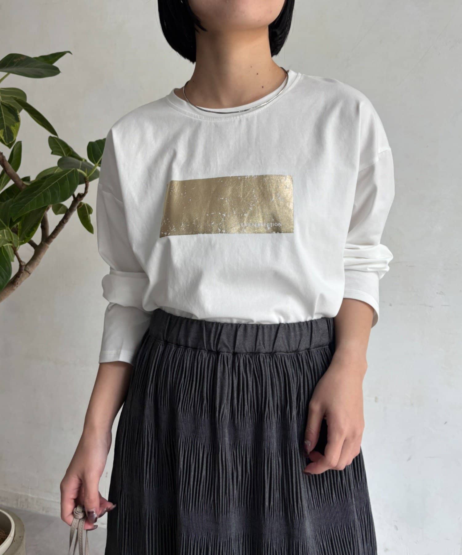Jena　espace merveilleux(ジェナ　エスパスメルヴェイユ) 箔プリントカットソー