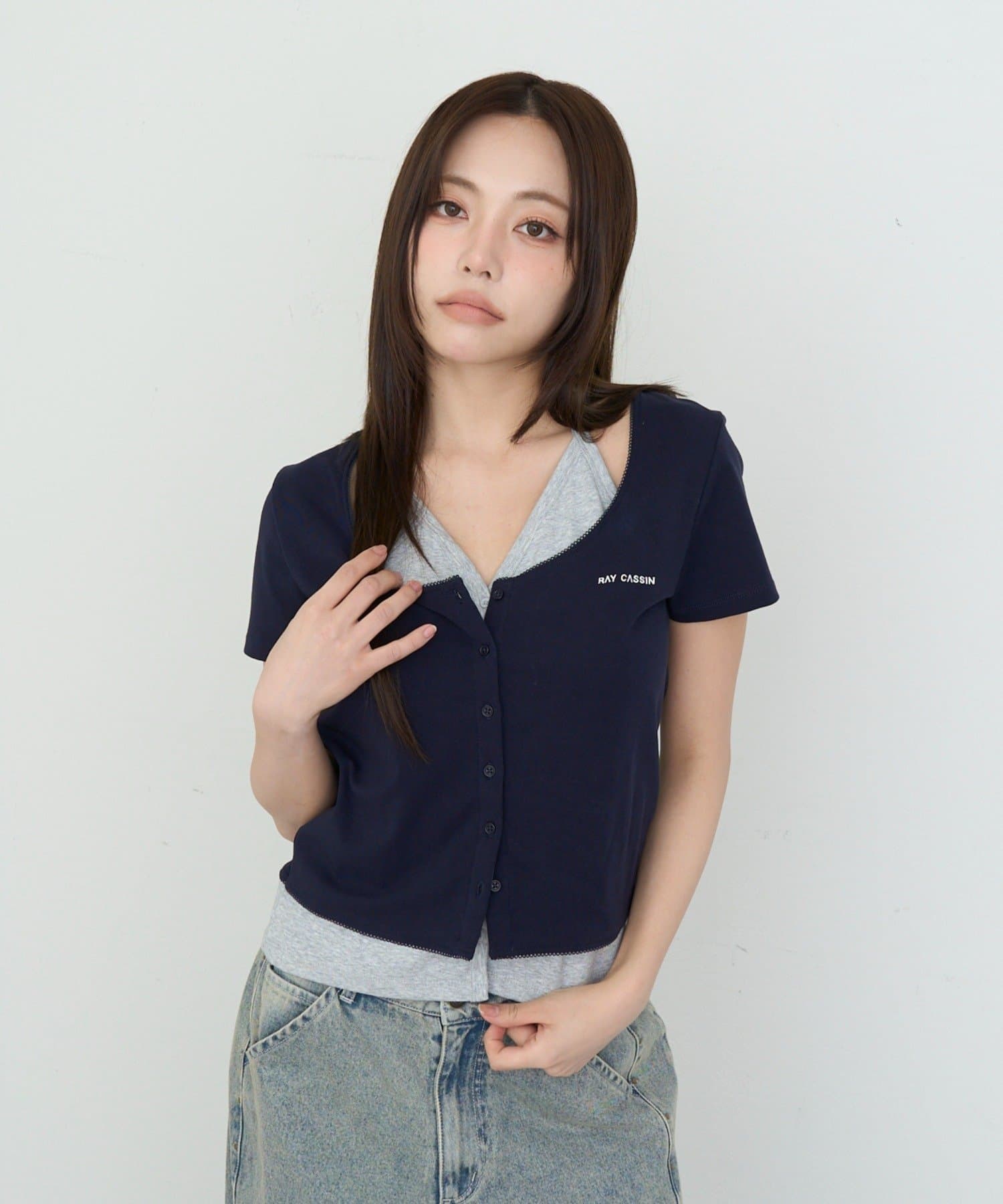 RAY CASSIN(レイカズン) レイヤードカーディガントップス / Tシャツ