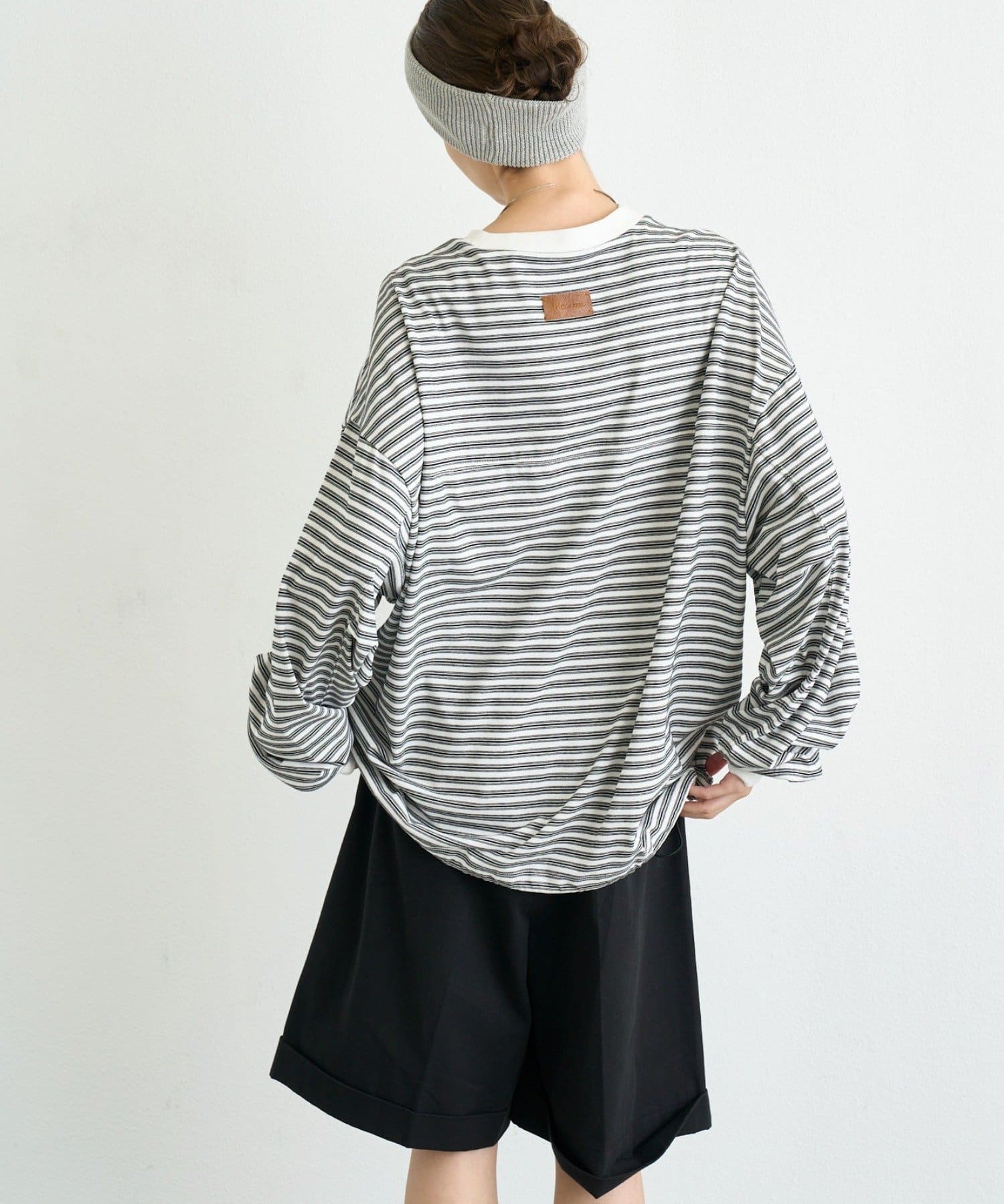 CIAOPANIC TYPY(チャオパニックティピー) オーバーサイズマルチボーダーロンTee