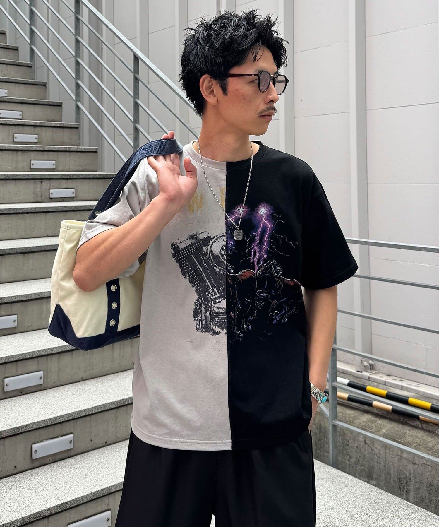 CIAOPANIC(チャオパニック) ドッキングプリントTシャツ