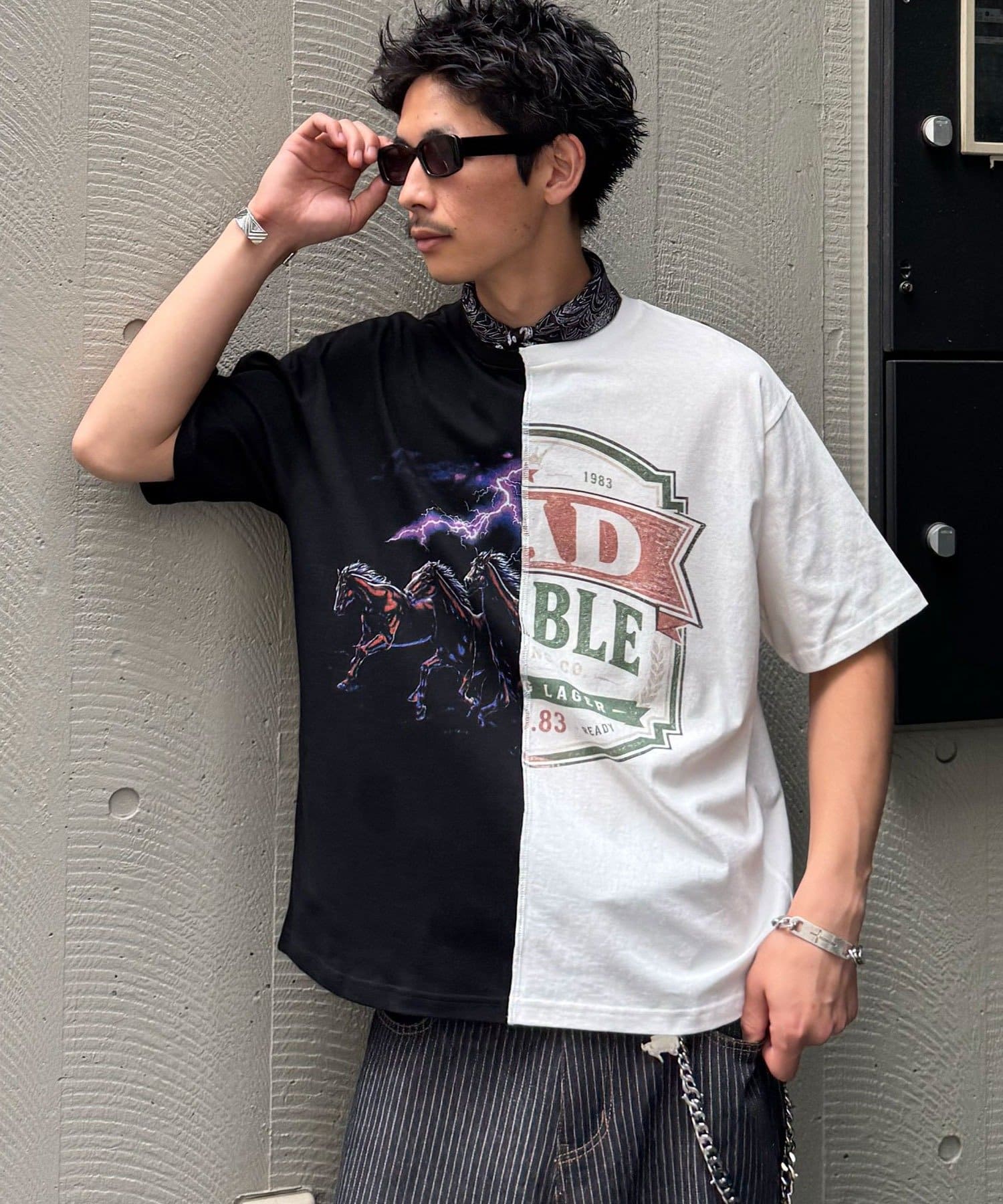 CIAOPANIC(チャオパニック) ドッキングプリントTシャツ