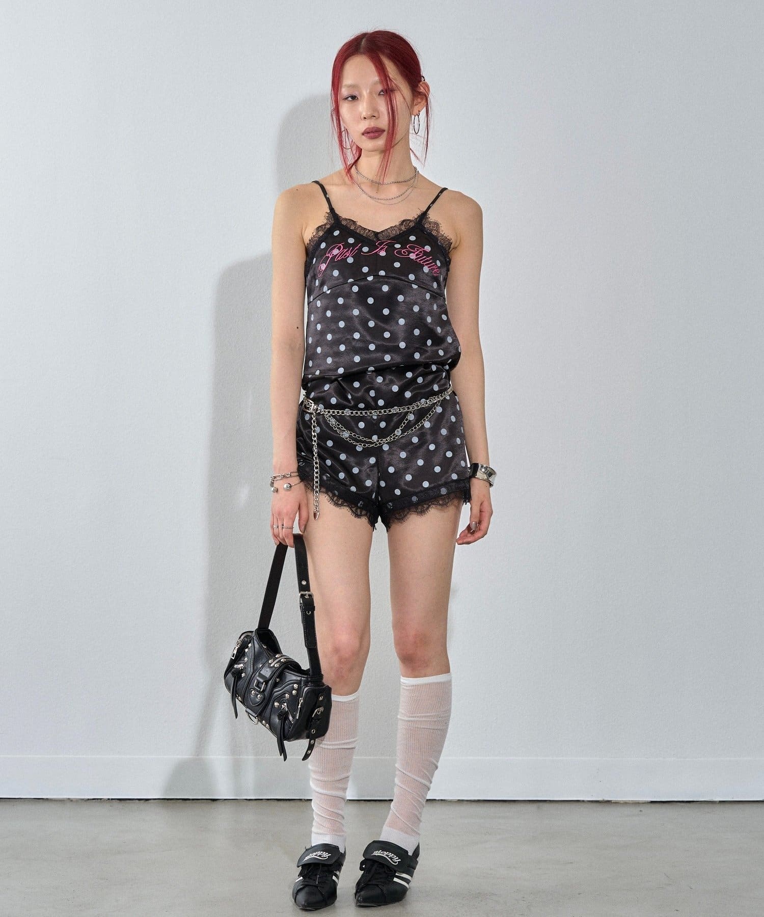 OUTLET(アウトレット) 【WHO'S WHO gallery】サテンドットサロペット