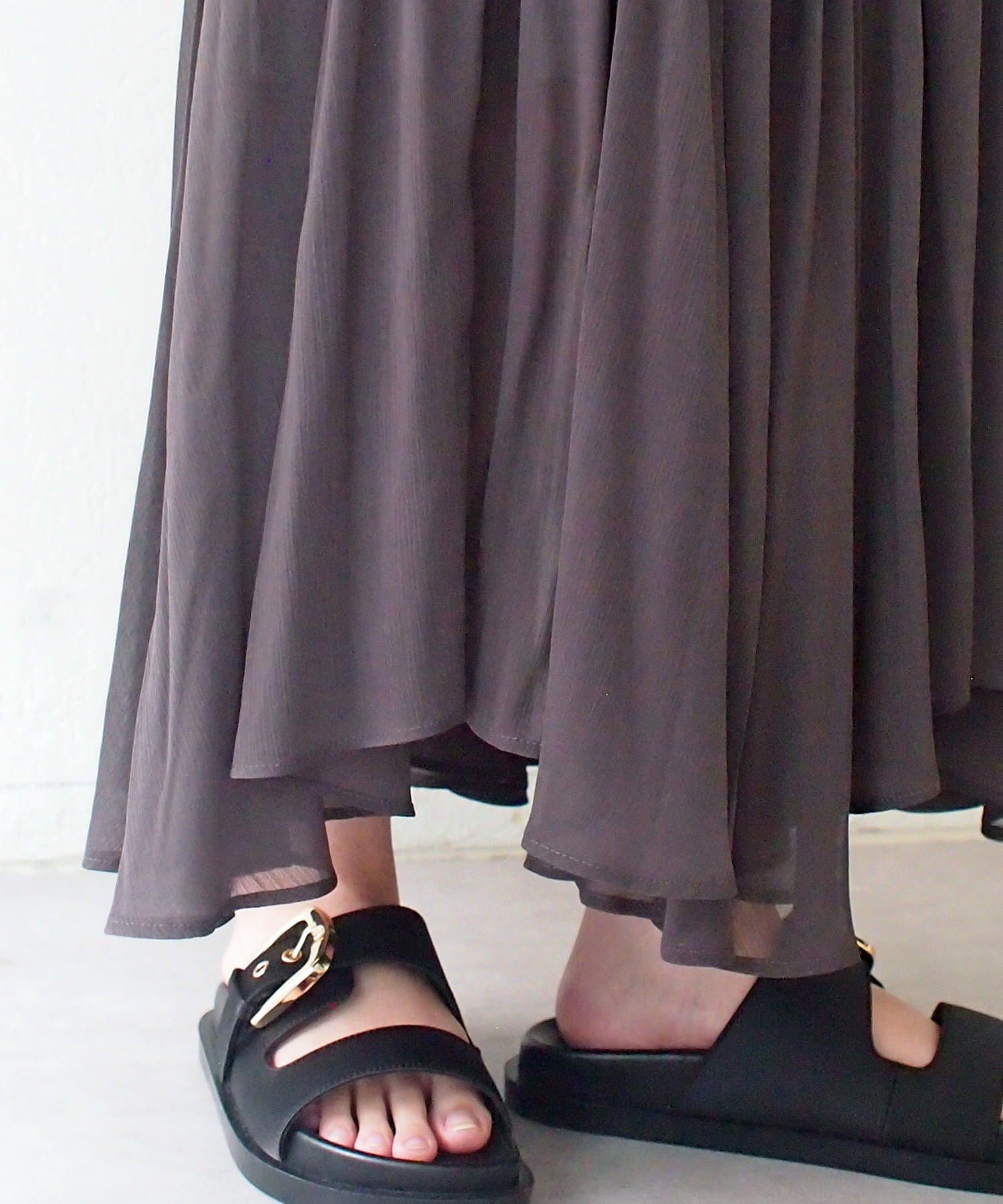 OUTLET(アウトレット) 【Loungedress】シアープリーツスカート