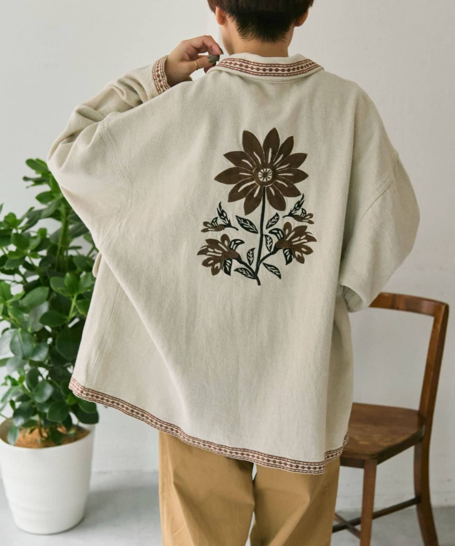 OUTLET(アウトレット) 【ear PAPILLONNER】花柄刺しゅうジャケット【SUM1 STYLE】