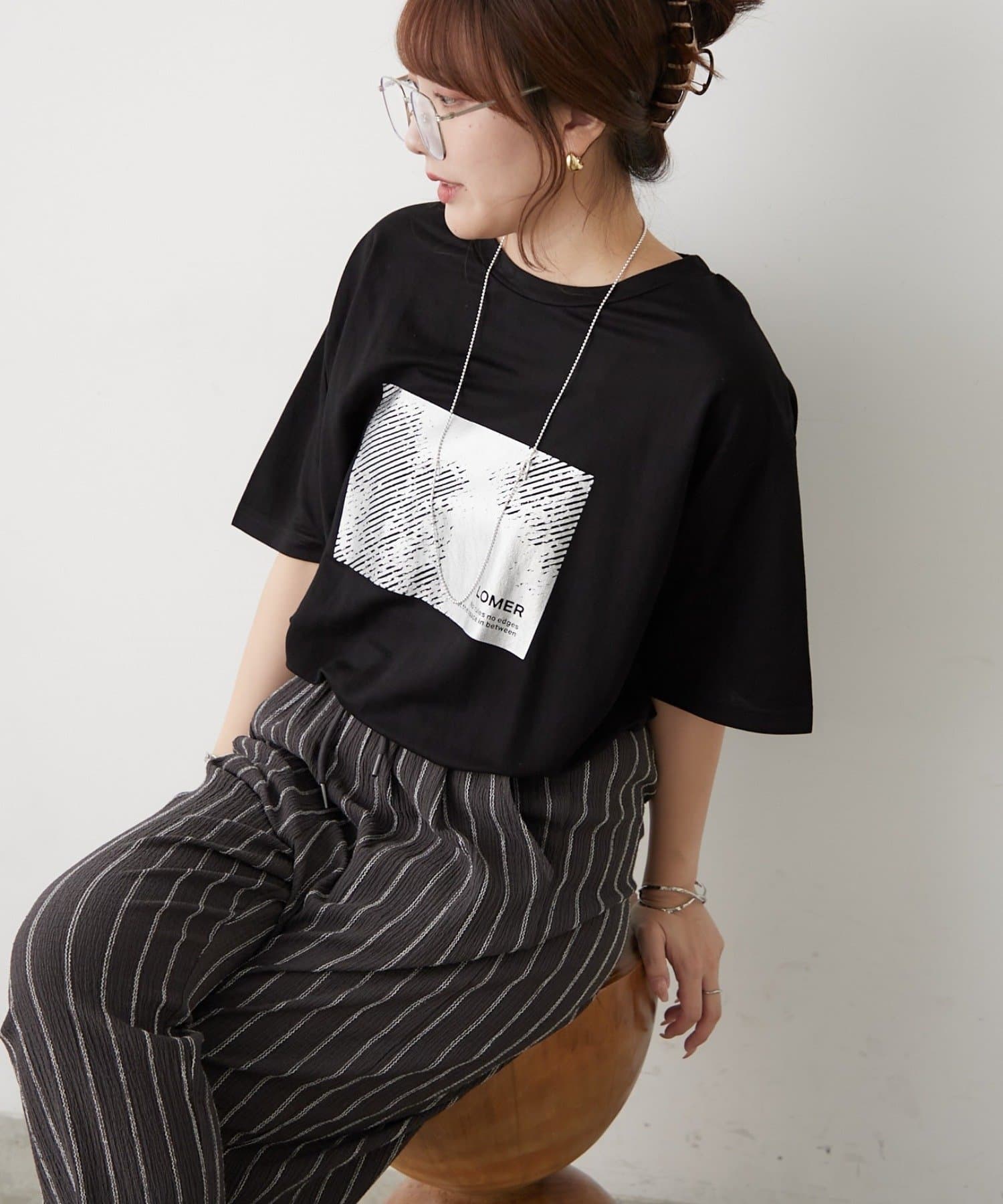 Remind me and forever(リマインドミーアンドフォーエバー) 【ひんやりタッチ】カノコ箔かすれプリントＴシャツ