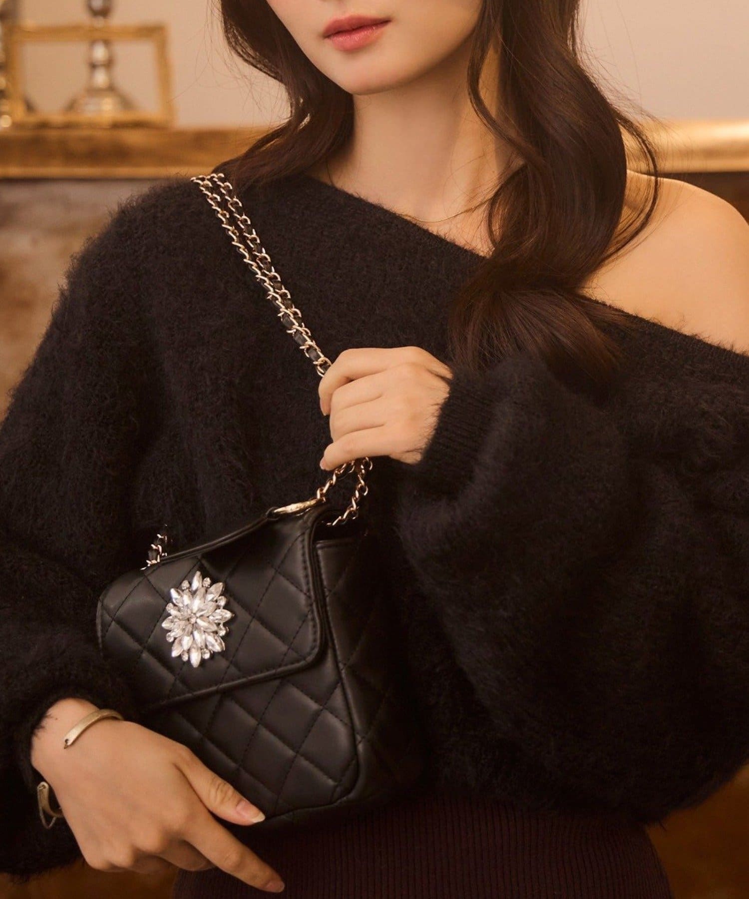 NICE CLAUP / OLIVE des OLIVE OUTLET(ナイスクラップ  / オリーブ デ オリーブ アウトレット) 【Seemi.】キルティングミニバッグ