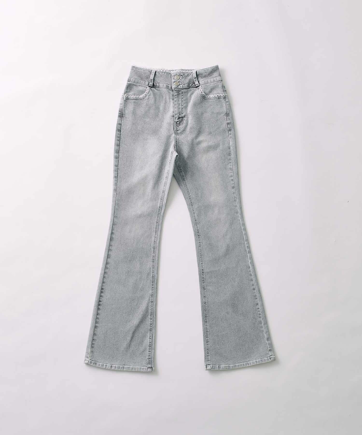 Belle Charme(ベルシャルム) BC Logo Lace Flare Denim