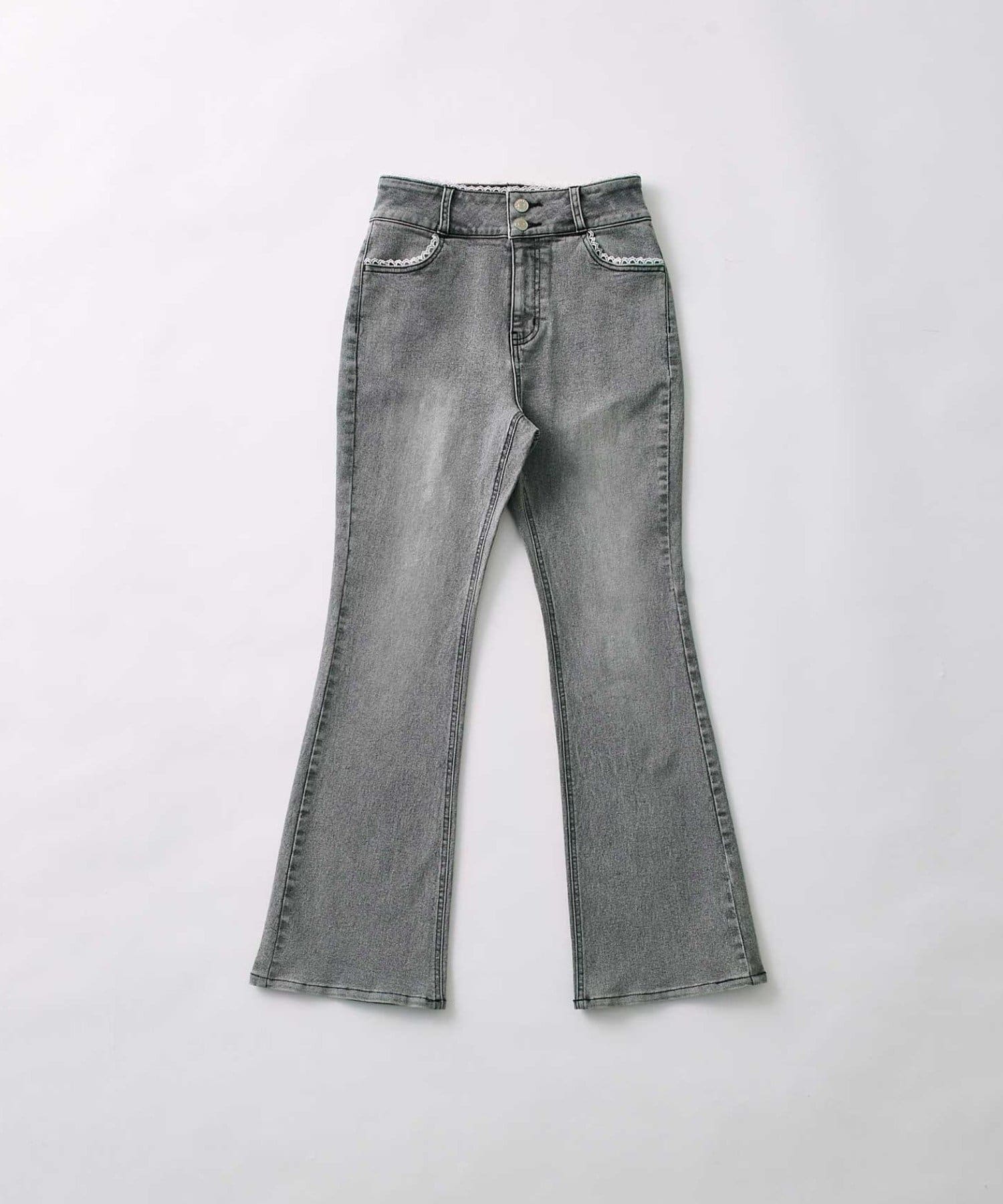 Belle Charme(ベルシャルム) BC Logo Lace Flare Denim