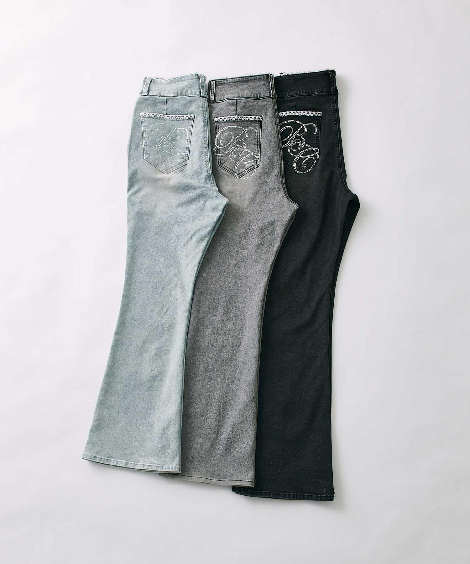 Belle Charme(ベルシャルム) BC Logo Lace Flare Denim