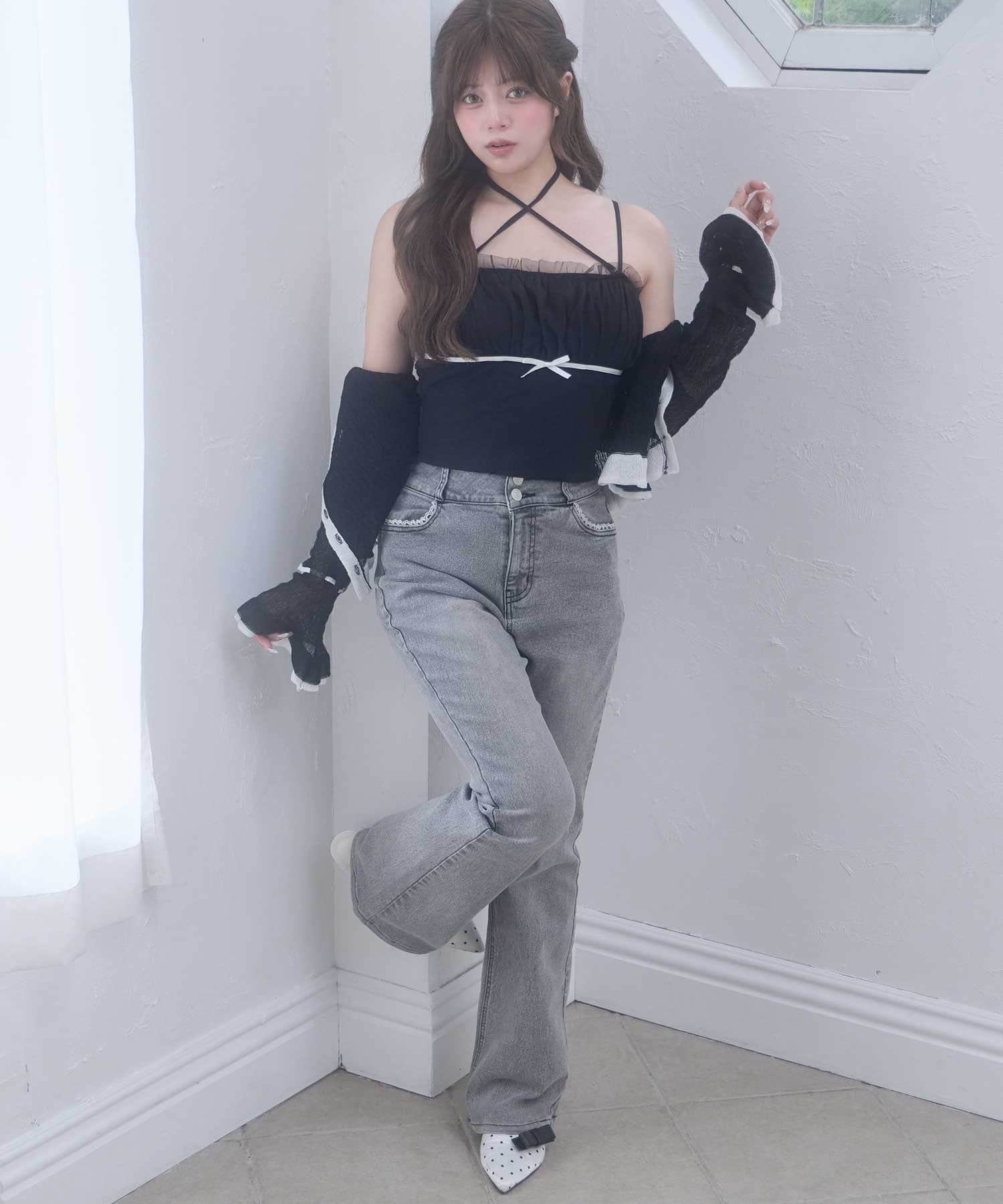 Belle Charme(ベルシャルム) Bell Sleeve Knit Cardigan