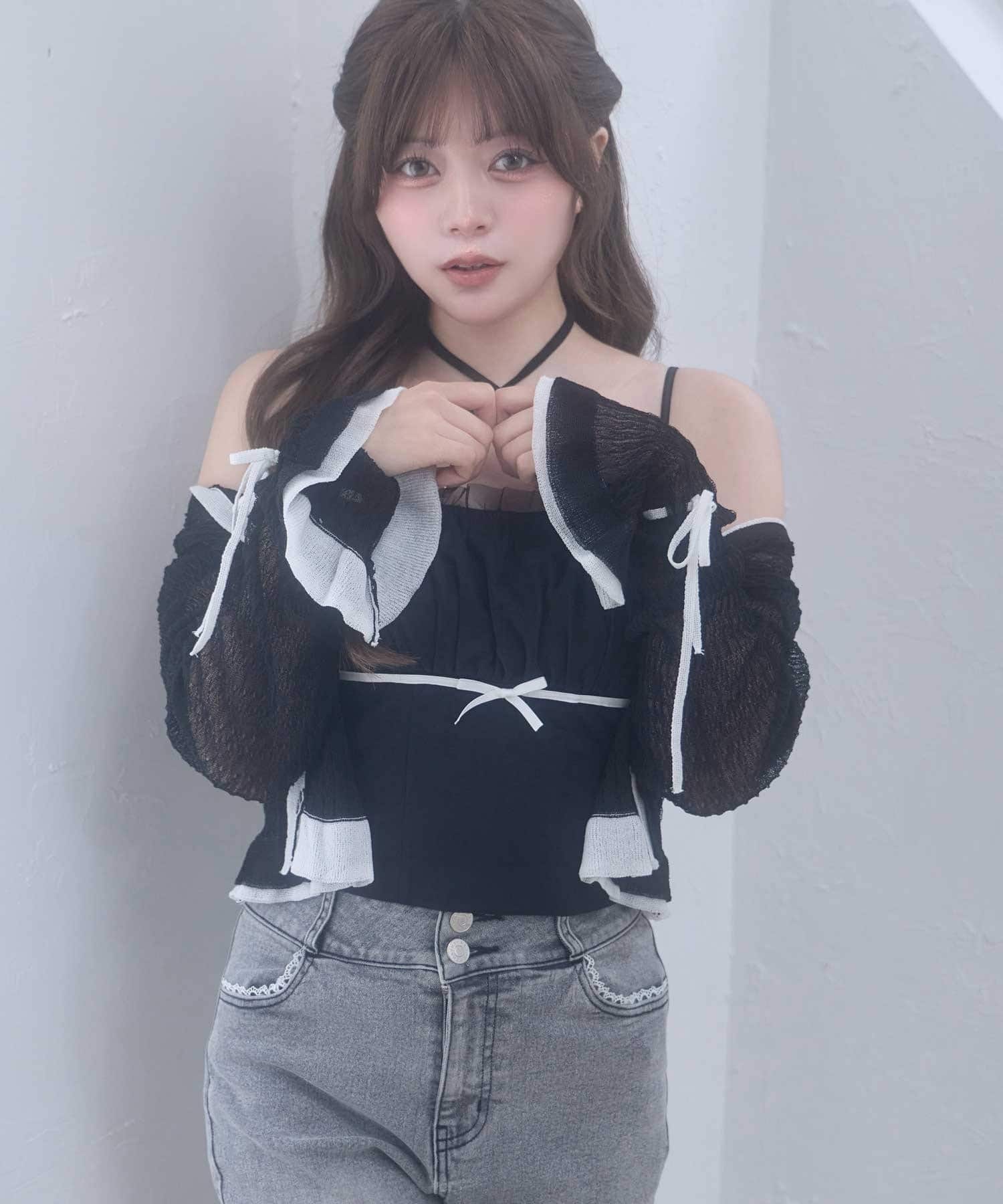 Belle Charme(ベルシャルム) Tulle Ribbon Camisole