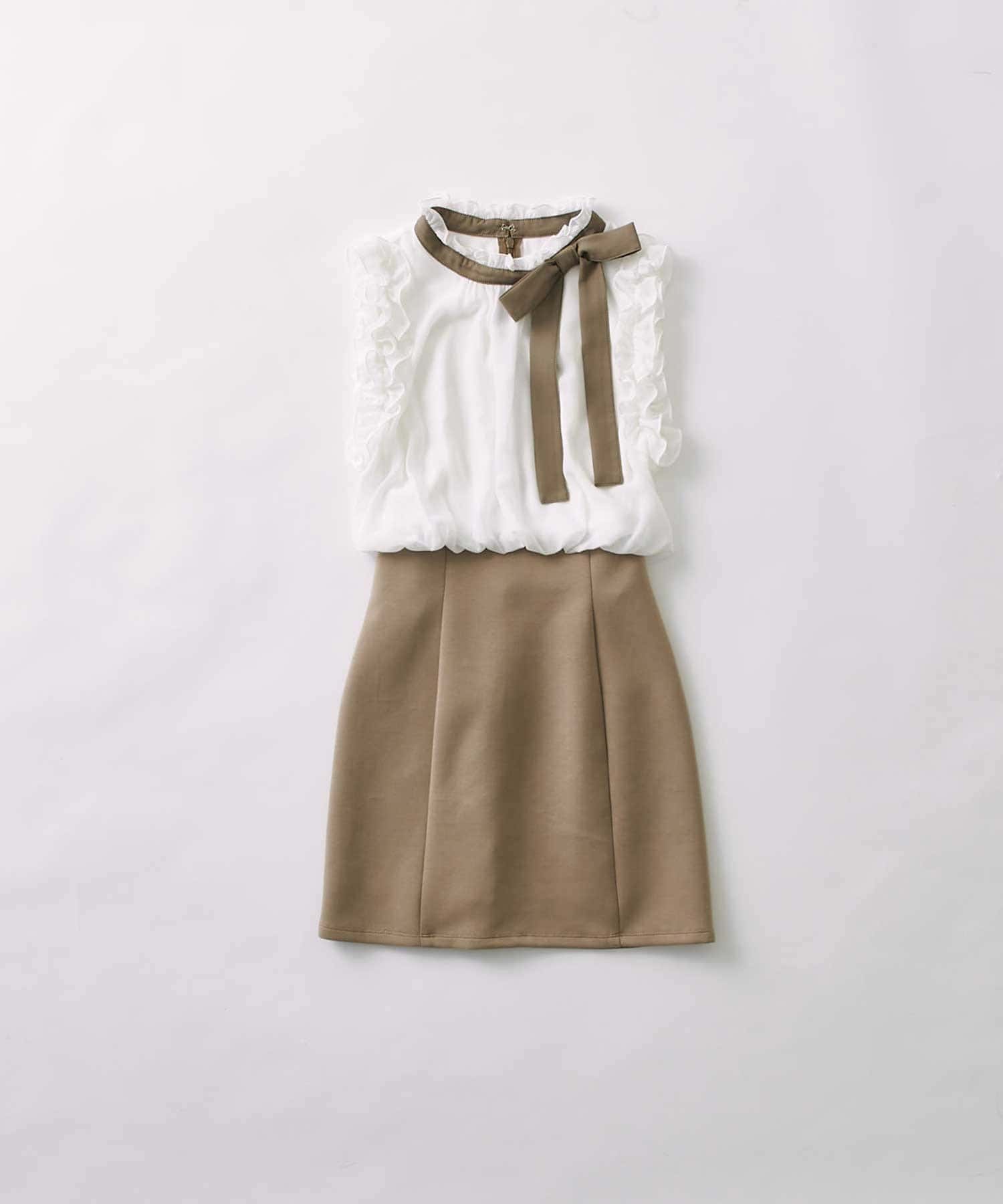 Belle Charme(ベルシャルム) Ribbon Tie Docking Onepiece