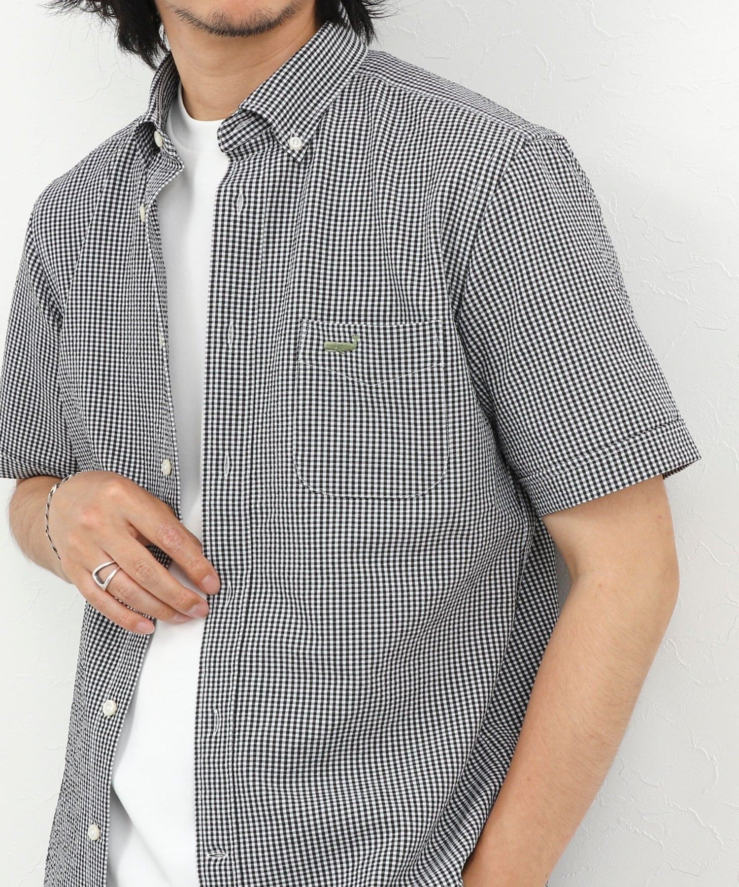 NOLLEY'S(ノーリーズ) クジラBD S/S サッカー/オックス 半袖シャツ 26SS