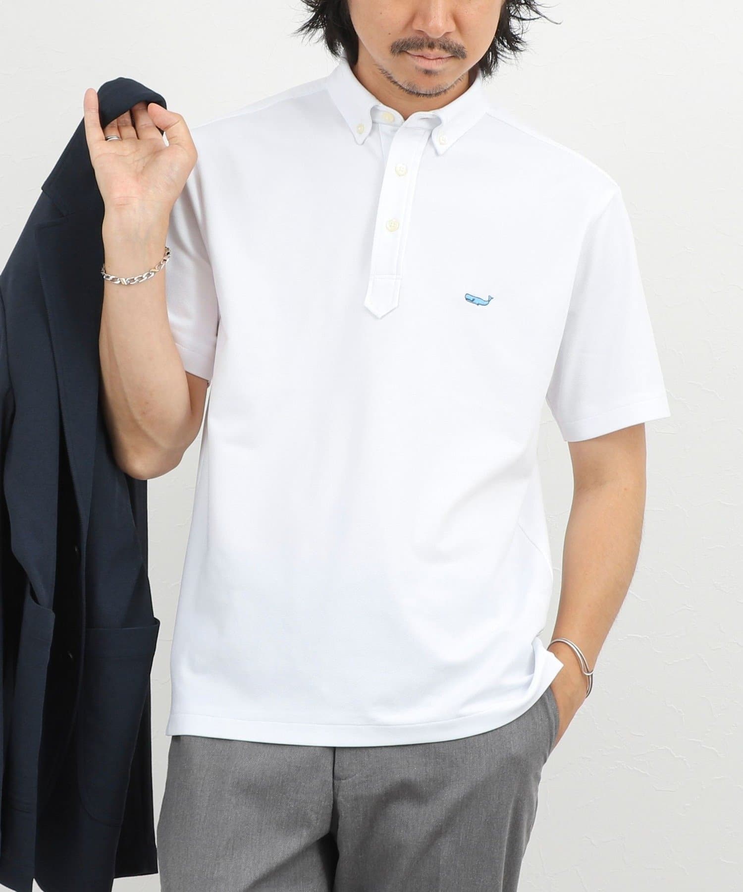 NOLLEY'S(ノーリーズ) 《ビジカジ対応》クジラ Polo ボタンダウンポロシャツ 26SS