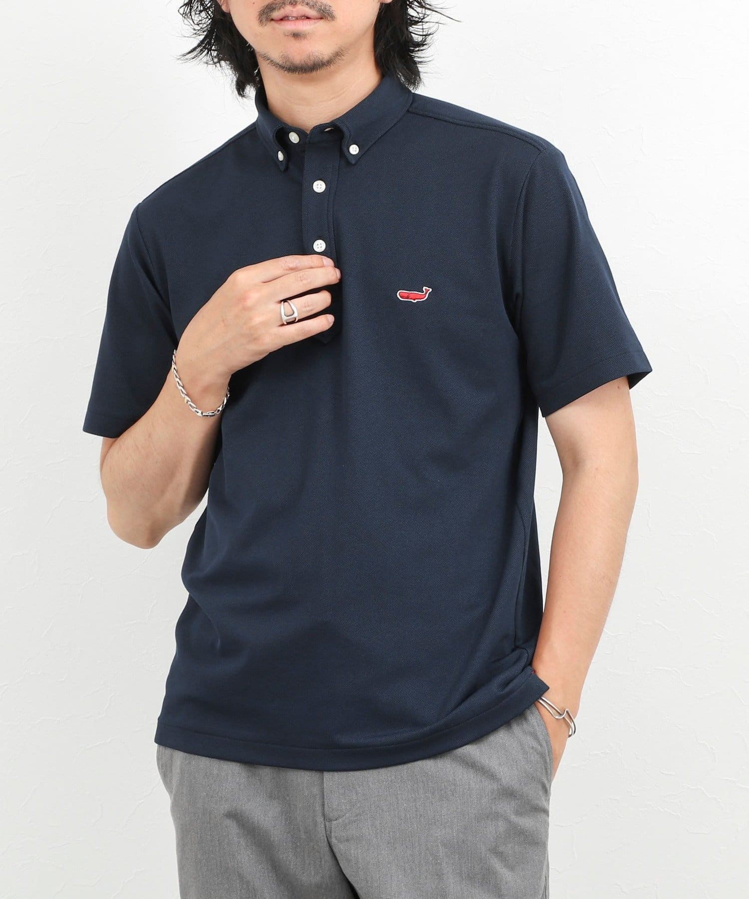 NOLLEY'S(ノーリーズ) 《ビジカジ対応》クジラ Polo ボタンダウンポロシャツ 26SS