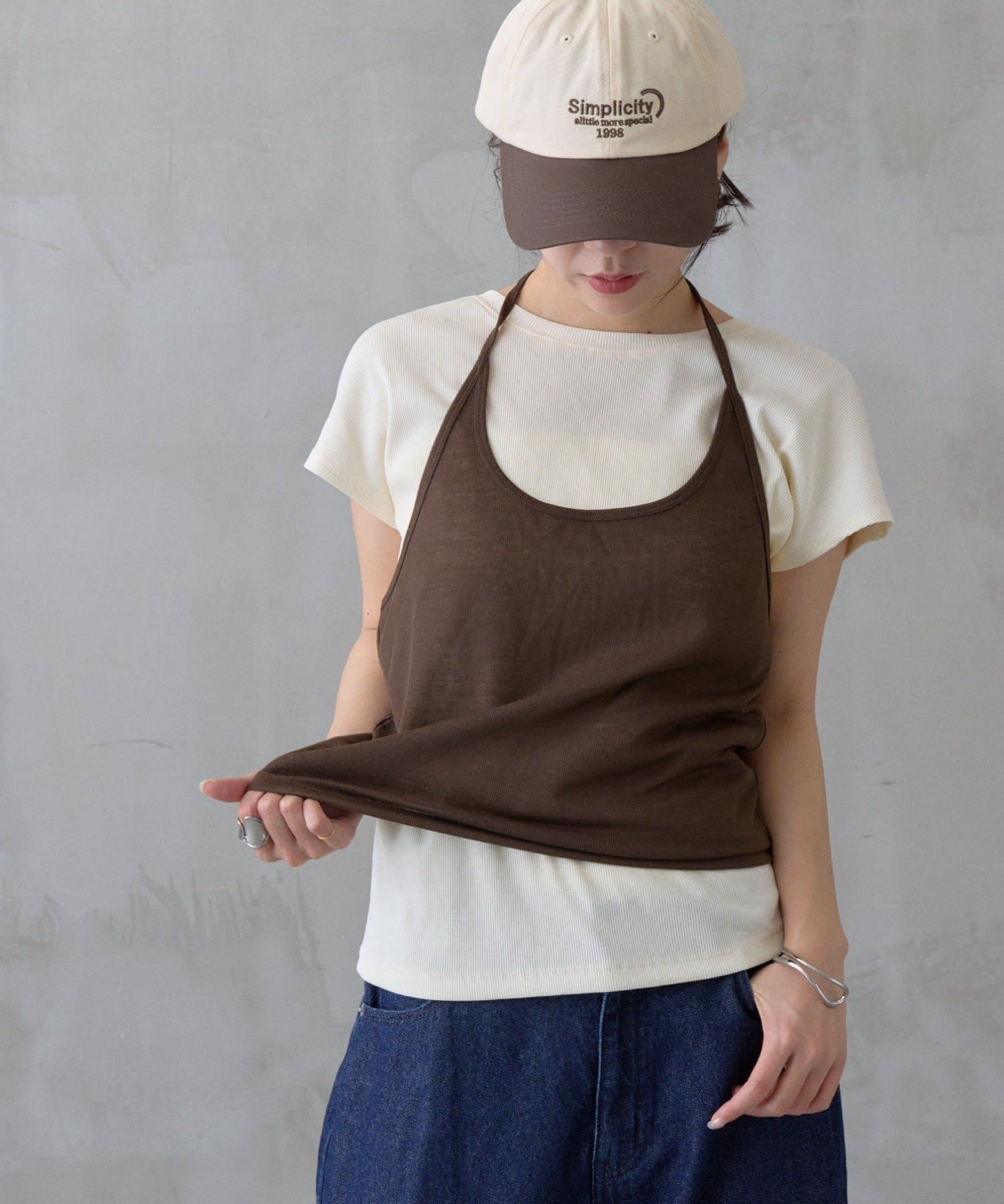 COLONY 2139(コロニー トゥーワンスリーナイン) 【PIKO企画/WEB限定】ホルターネックキャミソールレイヤードTシャツ