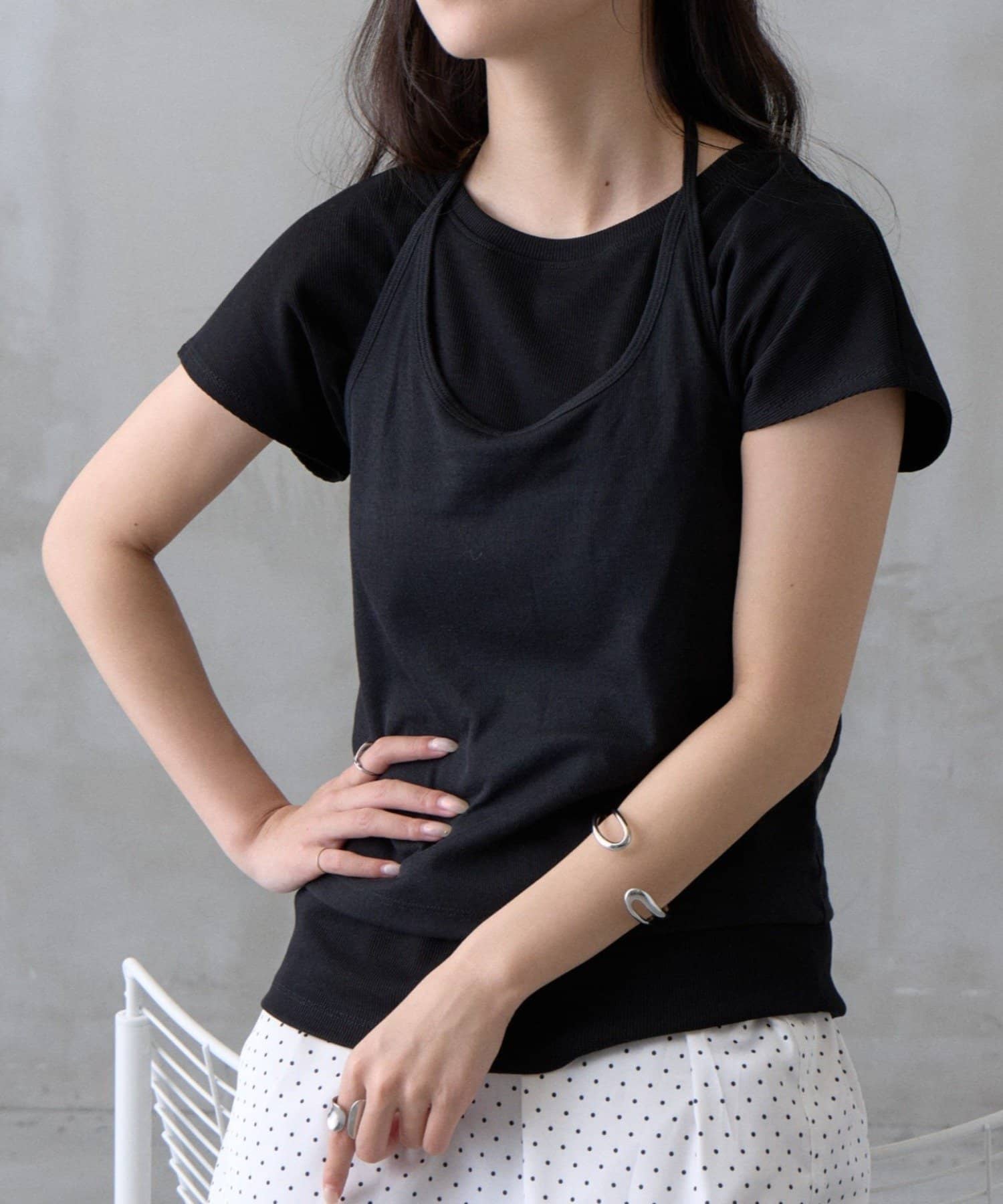 COLONY 2139(コロニー トゥーワンスリーナイン) 【PIKO企画/WEB限定】ホルターネックキャミソールレイヤードTシャツ