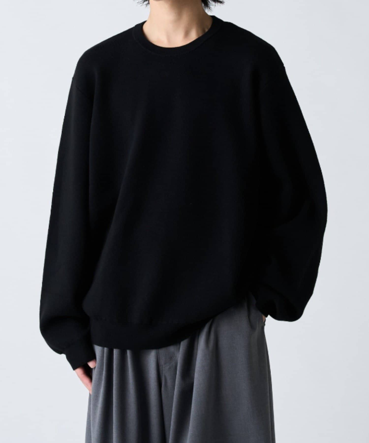 Lui's(ルイス) ウォッシャブルクルーネックニット