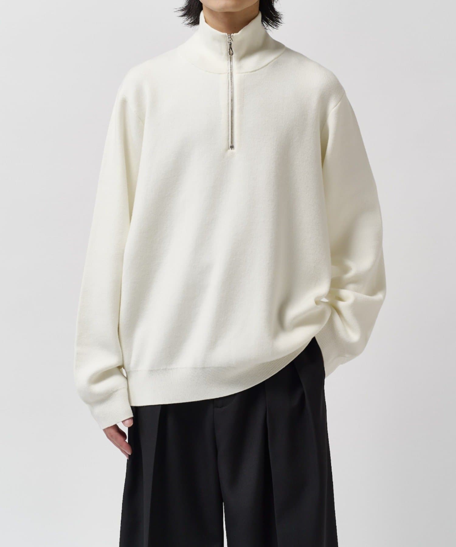 Lui's(ルイス) ウォッシャブルハーフジップニット