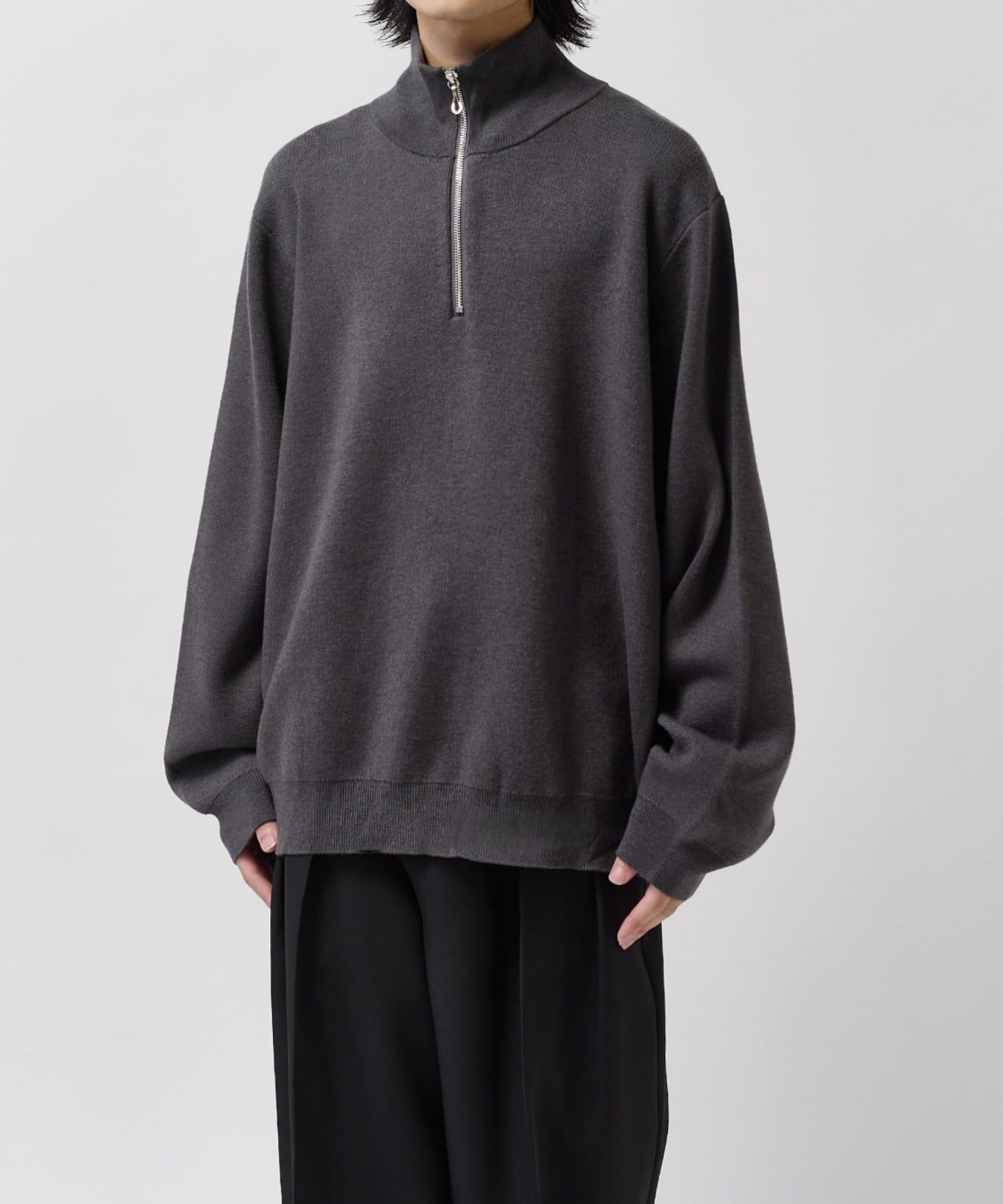 Lui's(ルイス) ウォッシャブルハーフジップニット