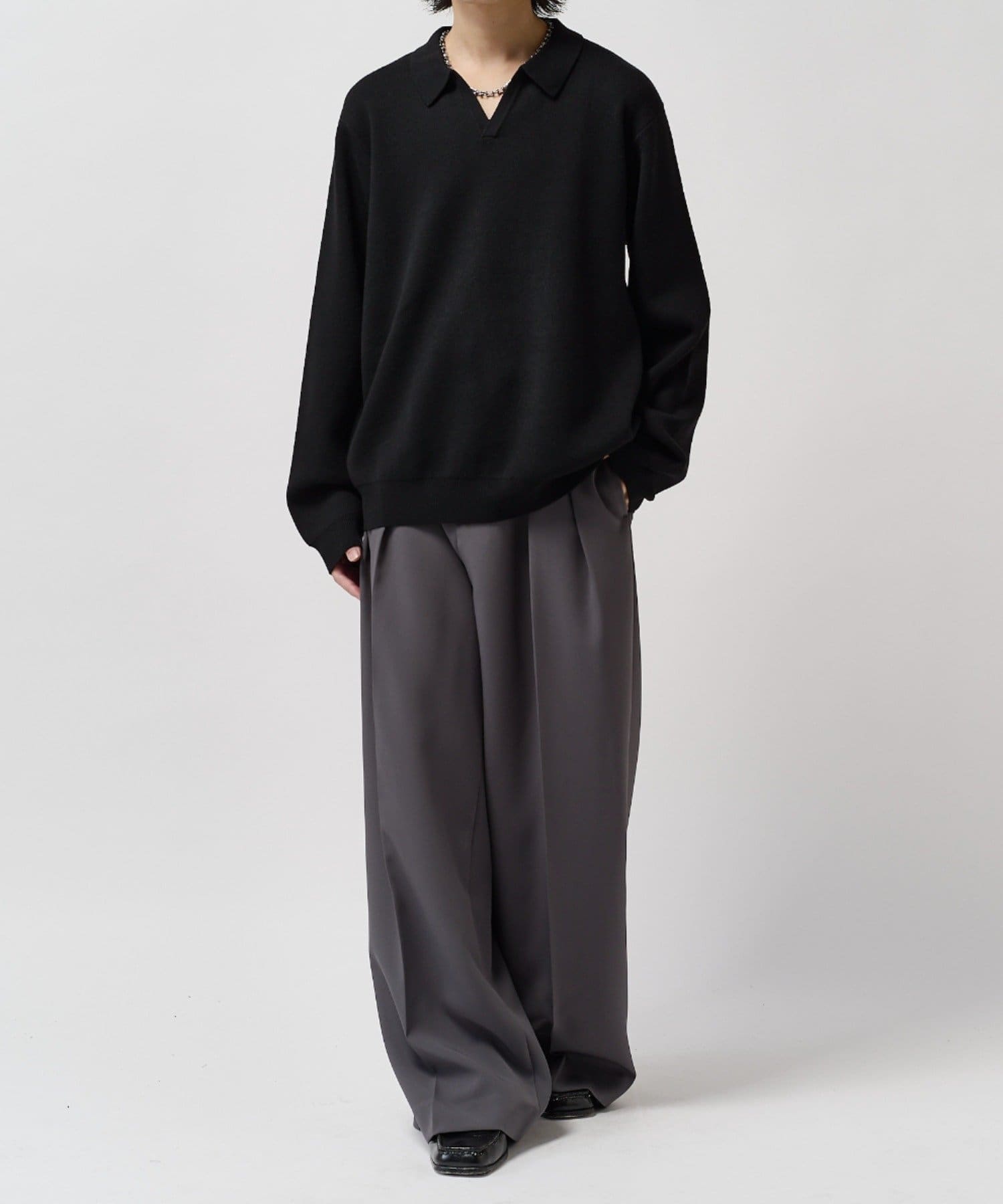 Lui's(ルイス) ウォッシャブルスキッパーニットポロ