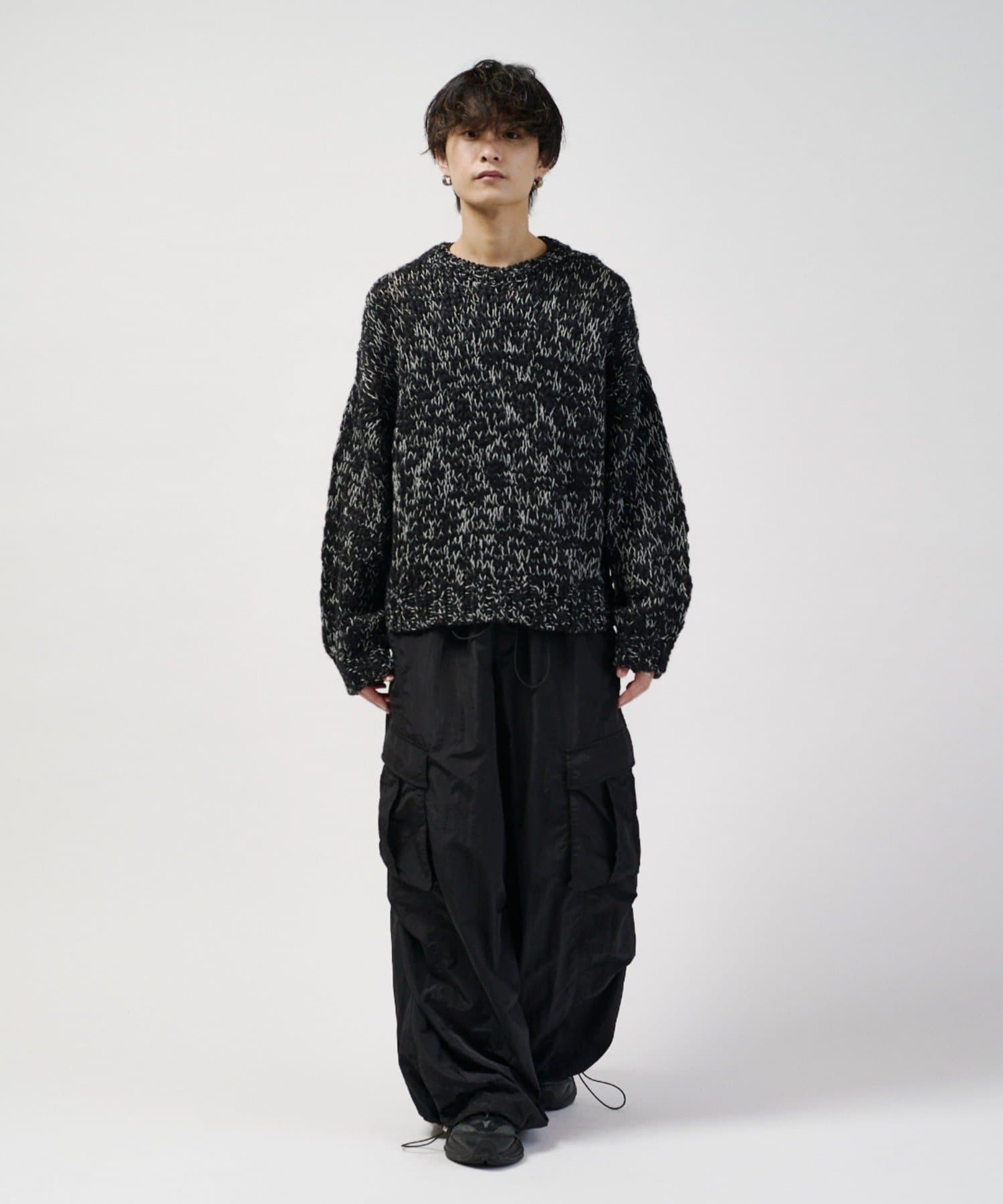 Lui's(ルイス) メランジスラブクルーネックニット