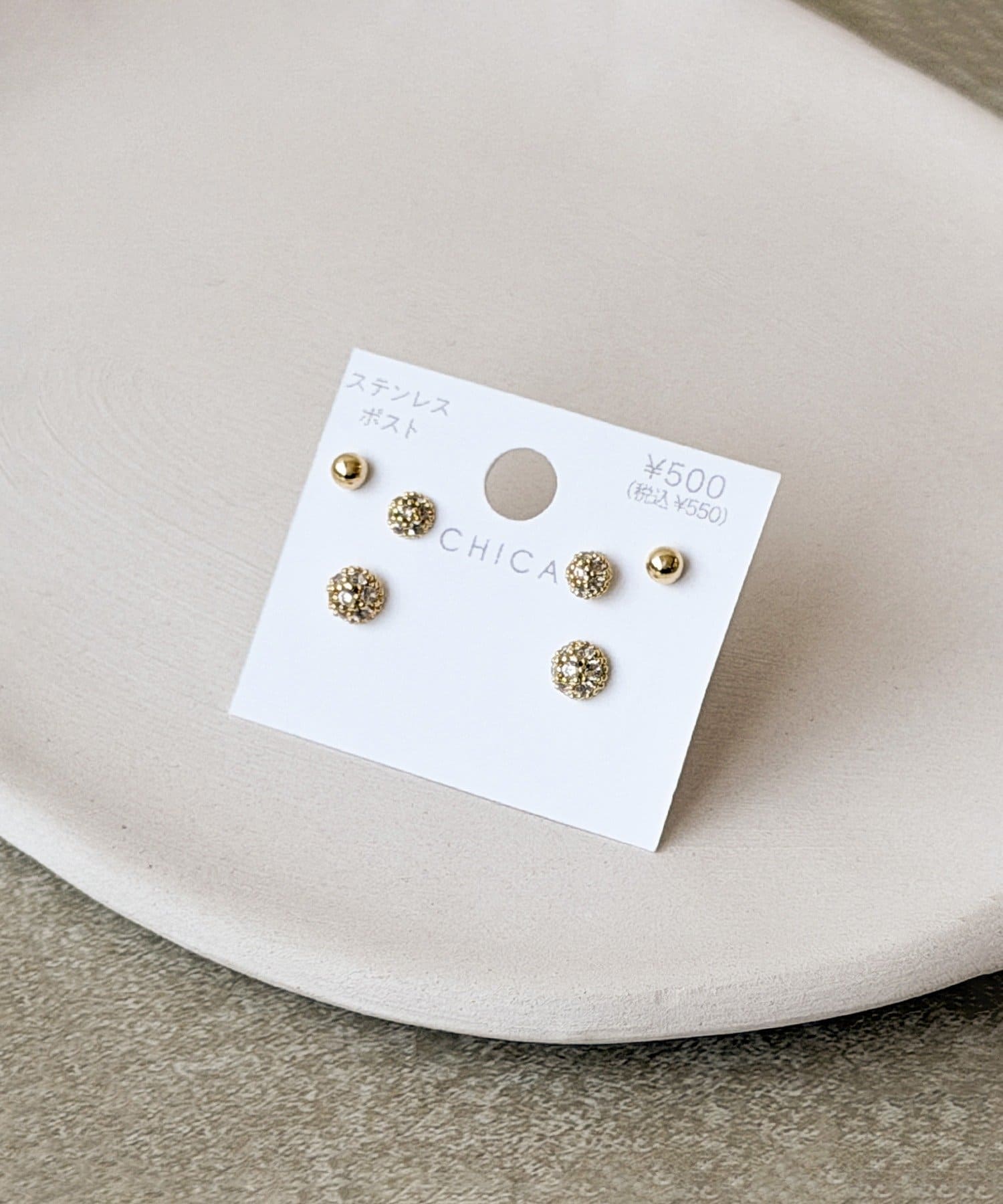 3COINS(スリーコインズ) キラキラピアス6個セット