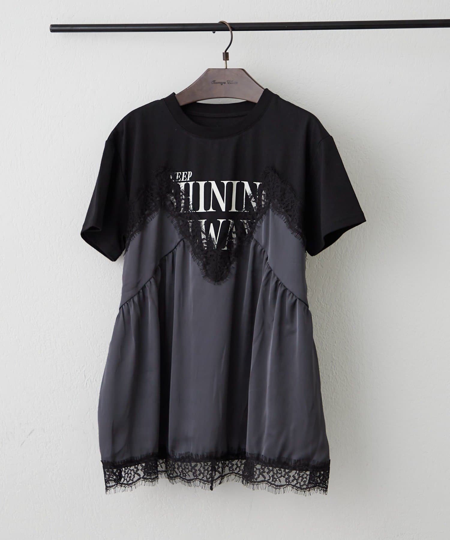 Remind me and forever(リマインドミーアンドフォーエバー) サテンキャミドッキングTシャツ
