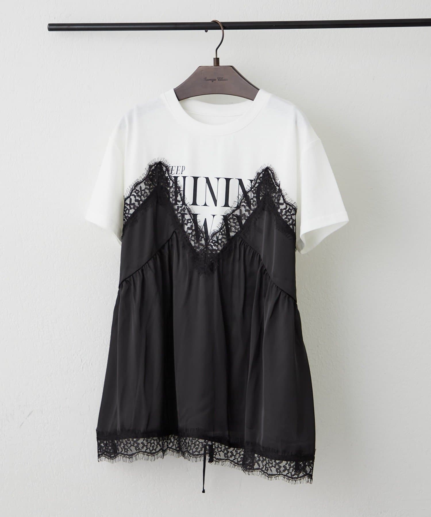 Remind me and forever(リマインドミーアンドフォーエバー) サテンキャミドッキングTシャツ