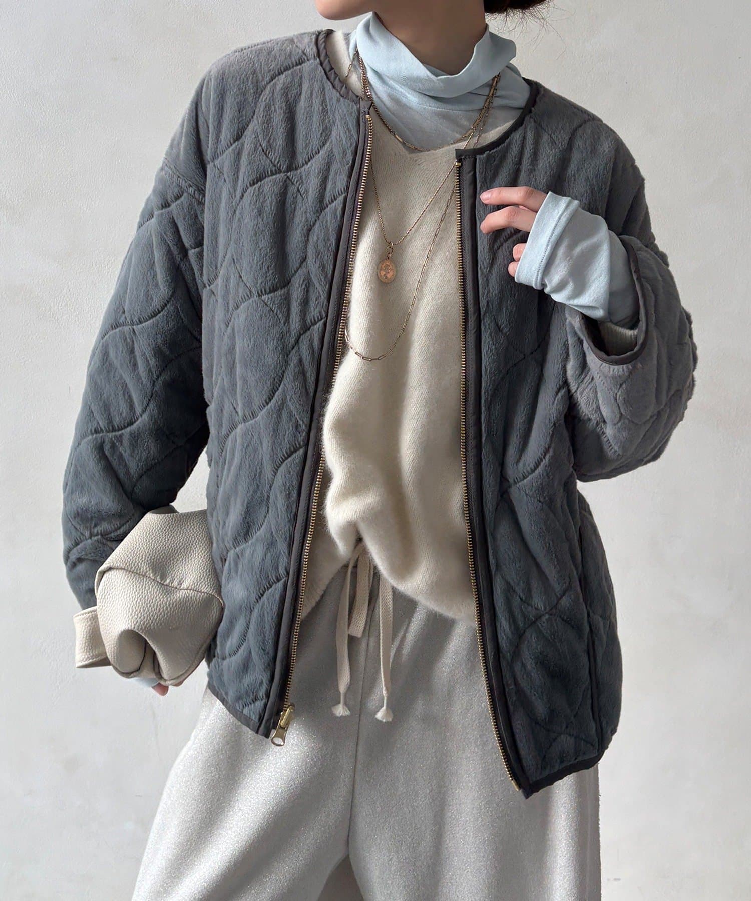 WEB限定】 リバーシブルキルティングショートコート | DOUDOU(ドゥドゥ