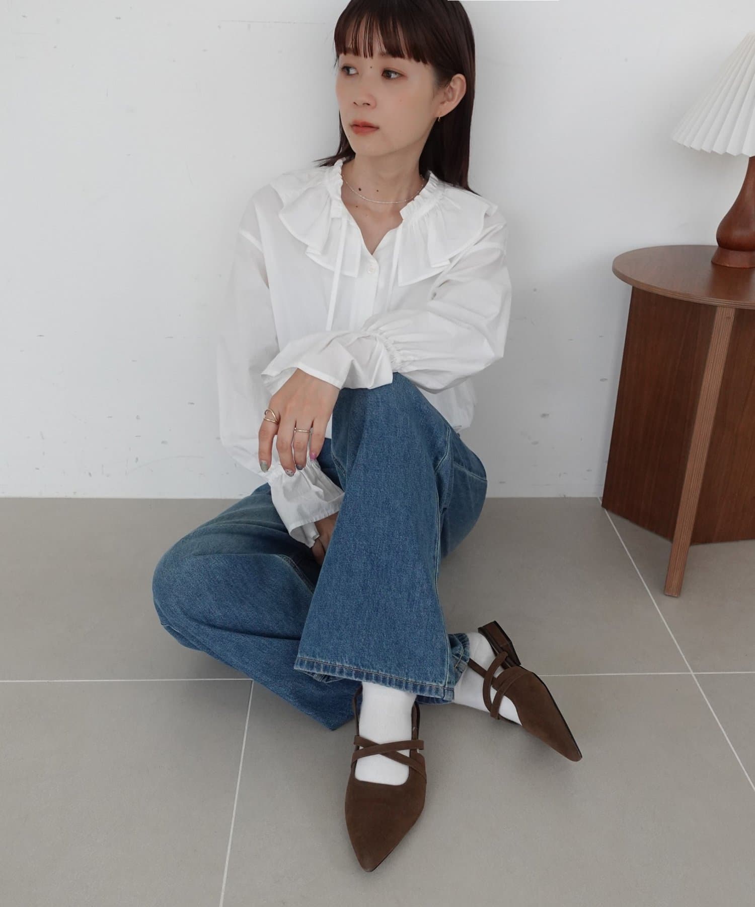 DISCOAT(ディスコート) 《S～XL展開》ポインテッドクロスストラップシューズ