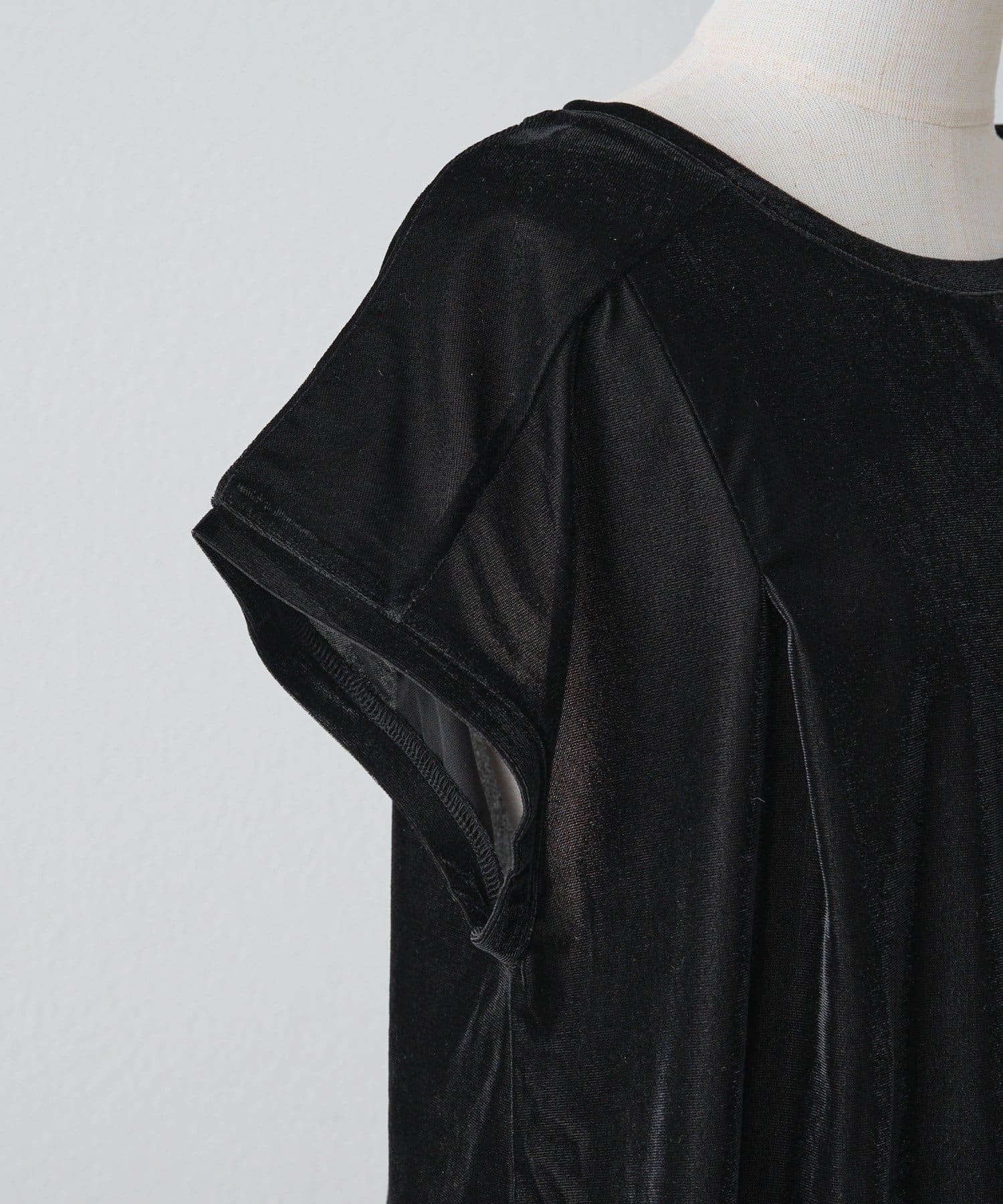 PUAL CE CIN(ピュアルセシン) レースヘムシアーベロアTシャツ