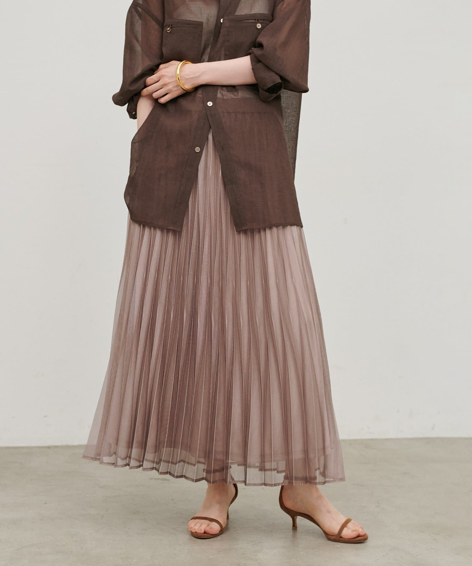 LARUTA(ラルータ) アコーディオンメッシュプリーツスカート
