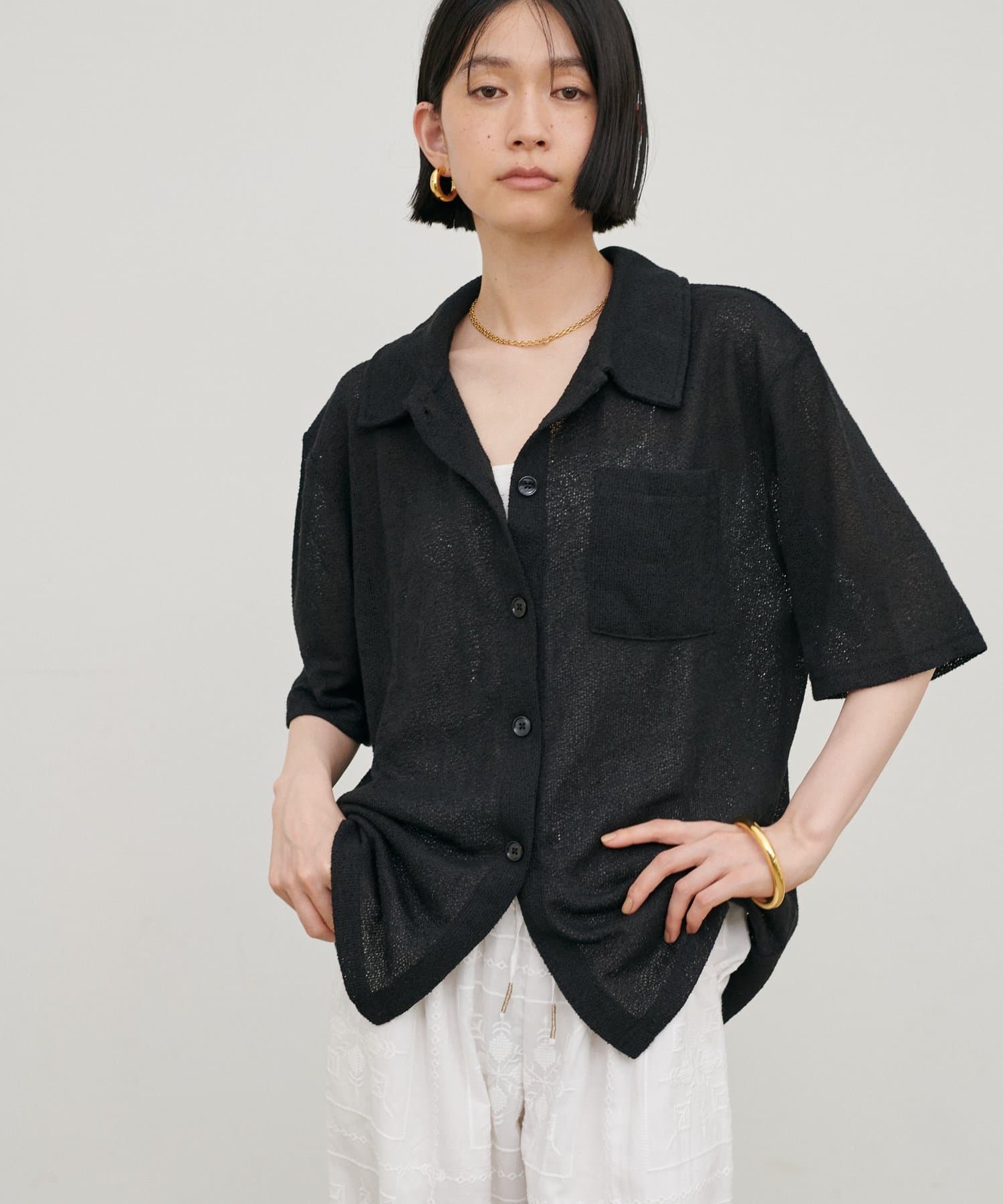 LARUTA(ラルータ) ニットソー半袖シャツ