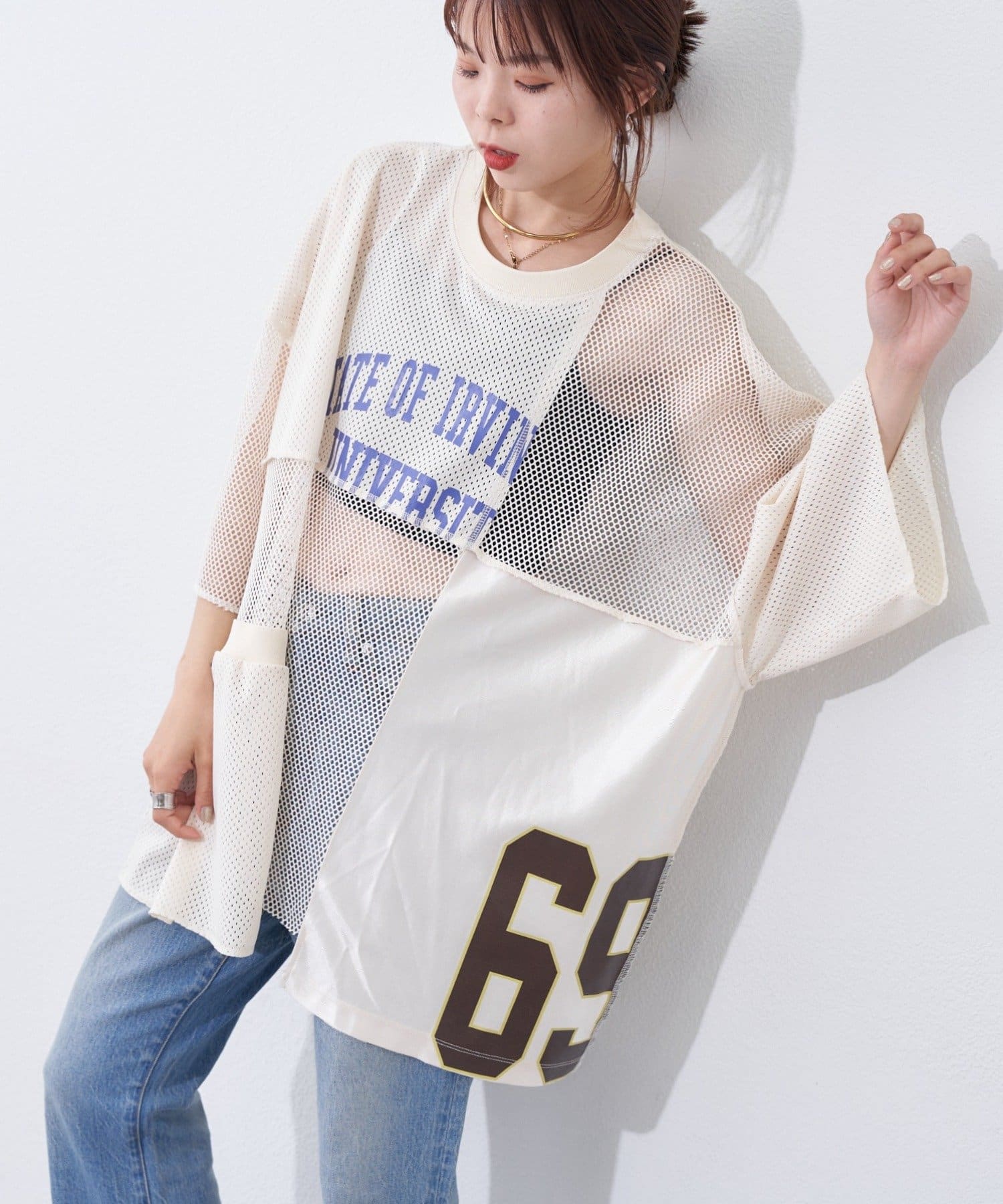 CIAOPANIC TYPY(チャオパニックティピー) 【etsinta】リメイクメッシュBIGプルオーバー