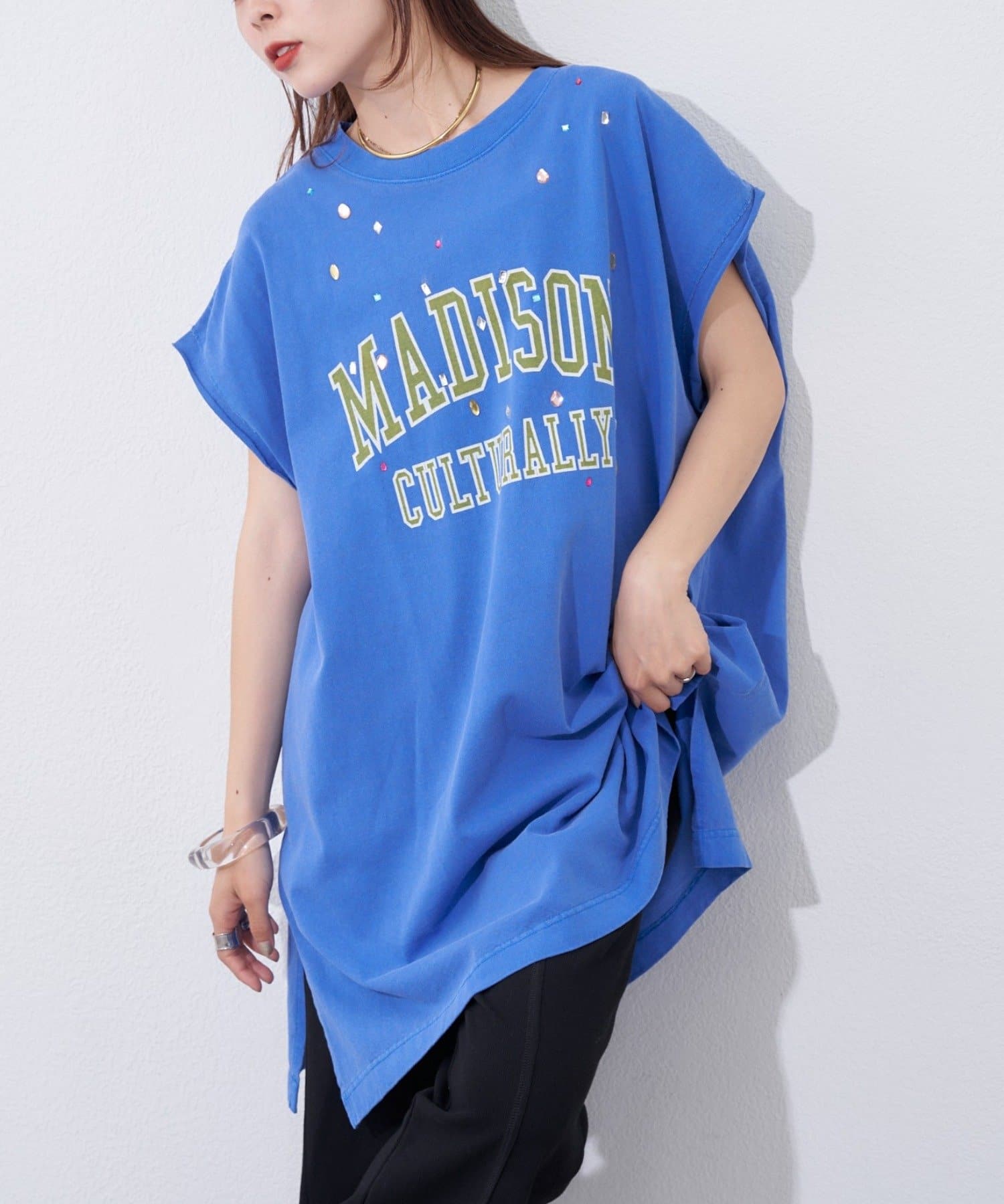 CIAOPANIC TYPY(チャオパニックティピー) 【etsinta】ビジュー付カレッジノースリ
