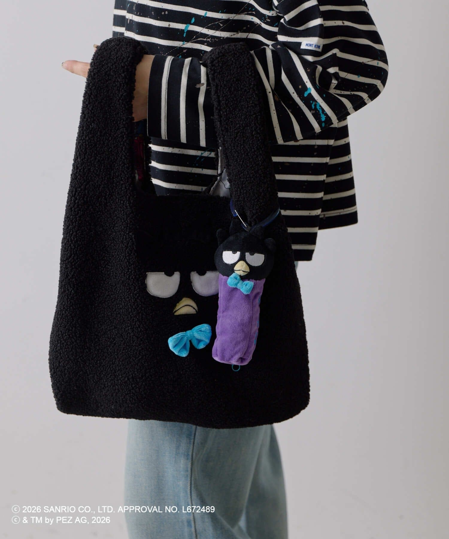 ear PAPILLONNER(イア パピヨネ) 【はぴだんぶい×PEZ(ペッツ) ×ear】ボアトートバッグ＆ぬいぐるみ巾着ポーチセット