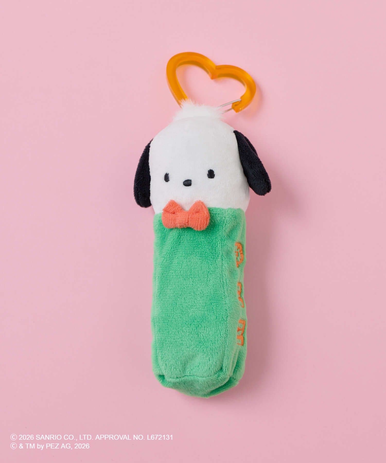 ear PAPILLONNER(イア パピヨネ) 【はぴだんぶい×PEZ(ペッツ) ×ear】　カラビナ付きぬいポーチチャーム