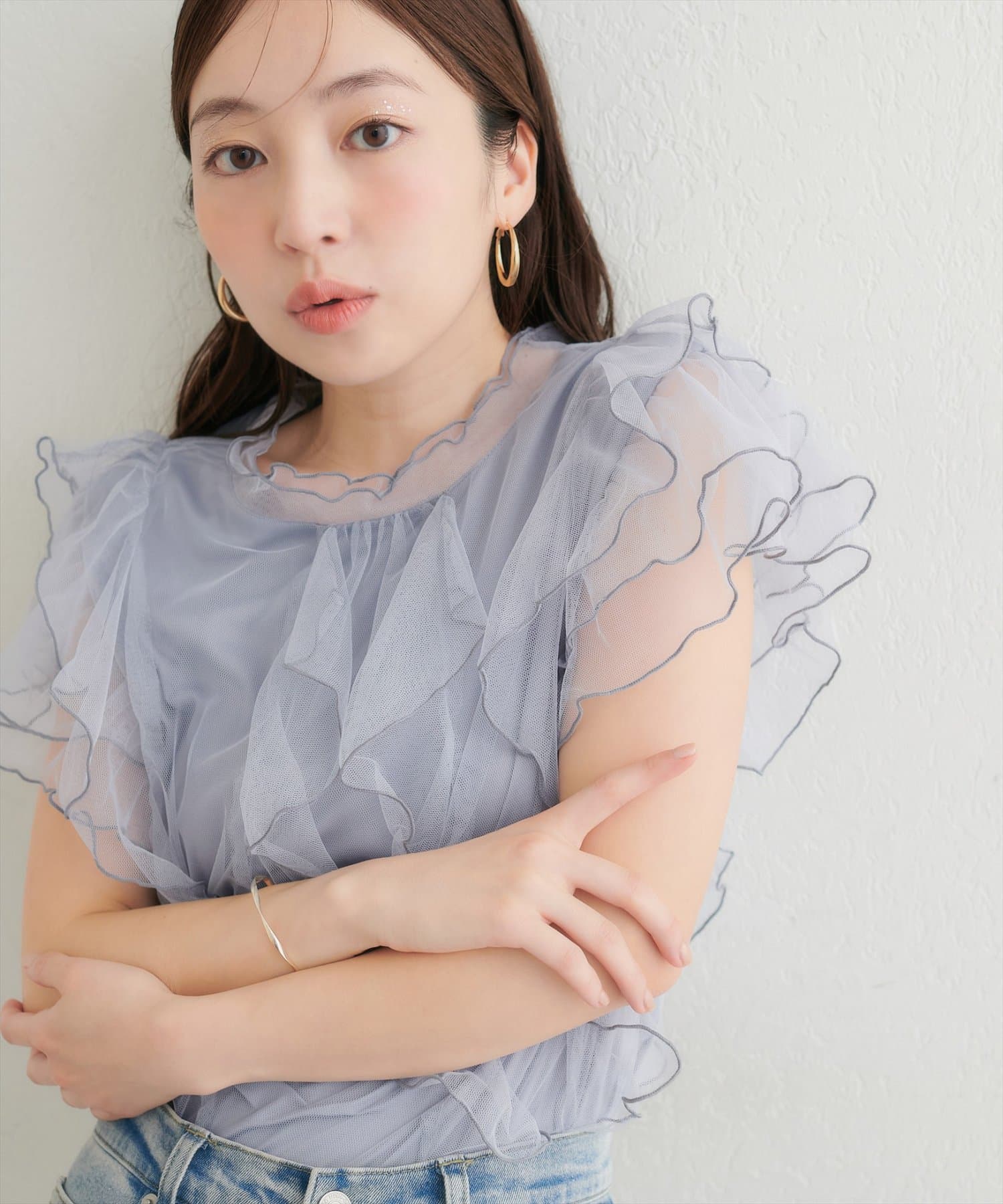 natural couture(ナチュラルクチュール) フリルチュールプチハイプルオーバー