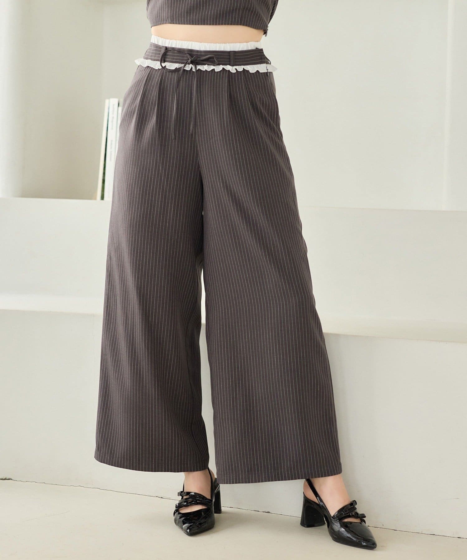 NICE CLAUP / OLIVE des OLIVE OUTLET(ナイスクラップ  / オリーブ デ オリーブ アウトレット) 【one after another】ブラックコレパンツ