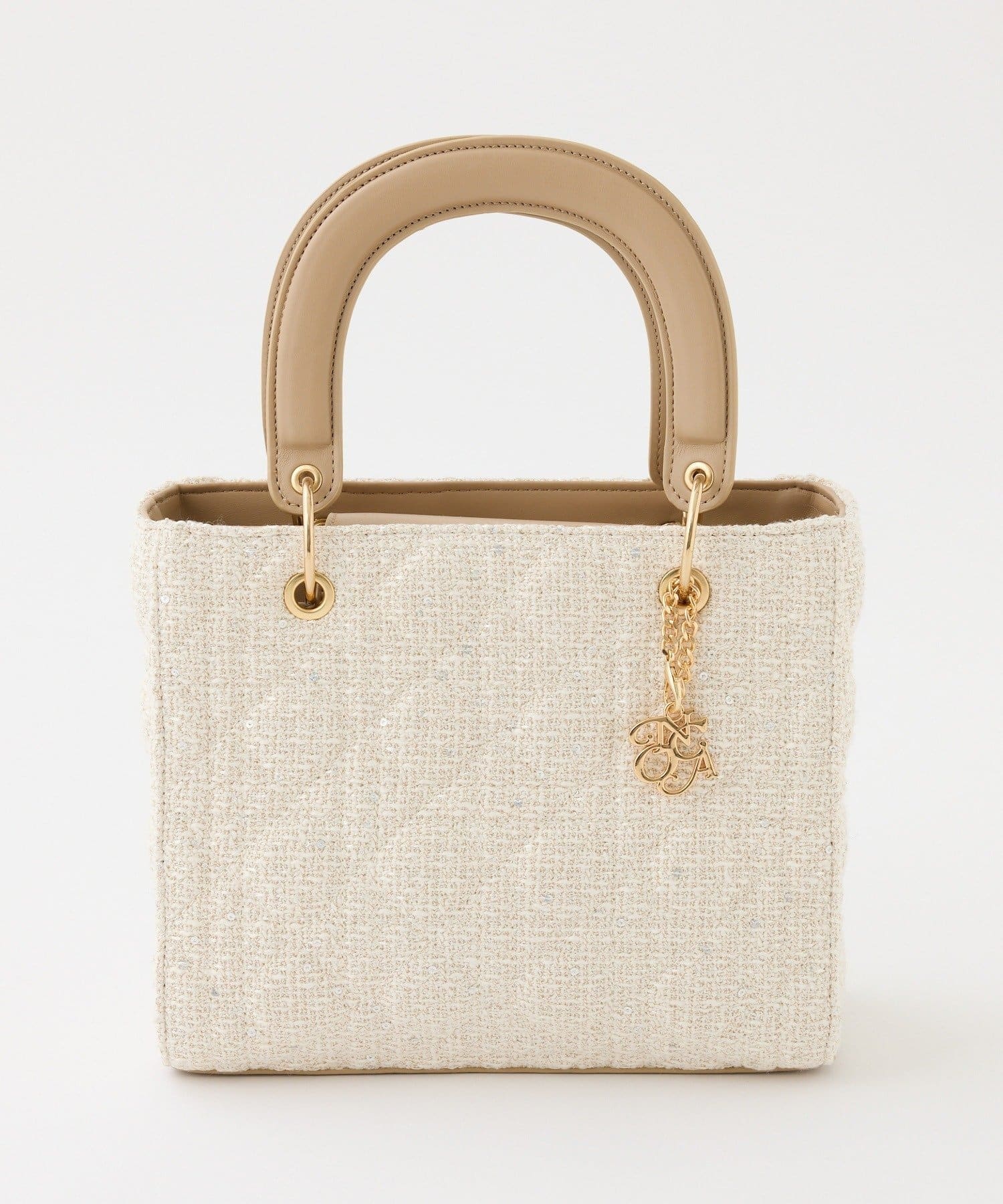 NICE CLAUP / OLIVE des OLIVE OUTLET(ナイスクラップ  / オリーブ デ オリーブ アウトレット) 【one after another】チャーム付きキルティングミニトートバッグ