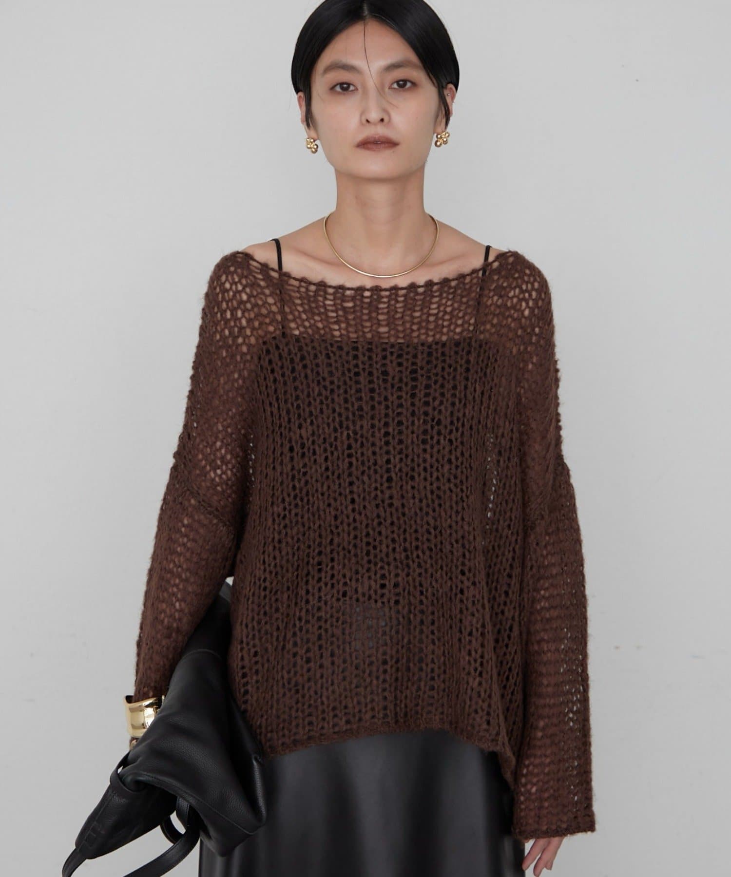 LOUNGEDRESS(ラウンジドレス) 《好評につき再登場！/イージーケア》【earthy_/アーシー】シアーハンドライクニット