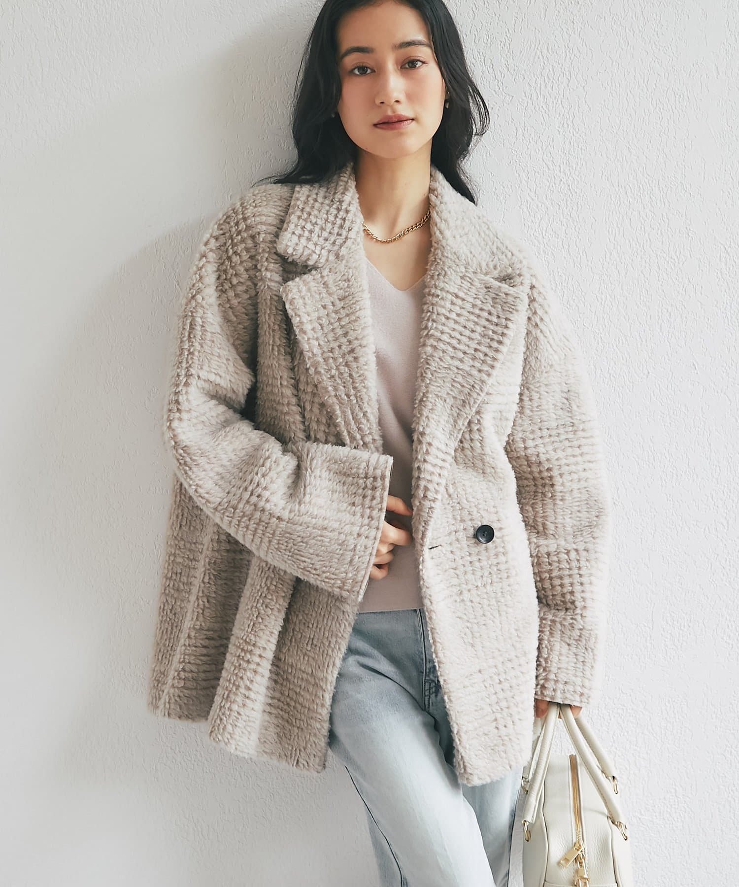 La boutique BonBon(ラブティックボンボン) チェックミドルコート
