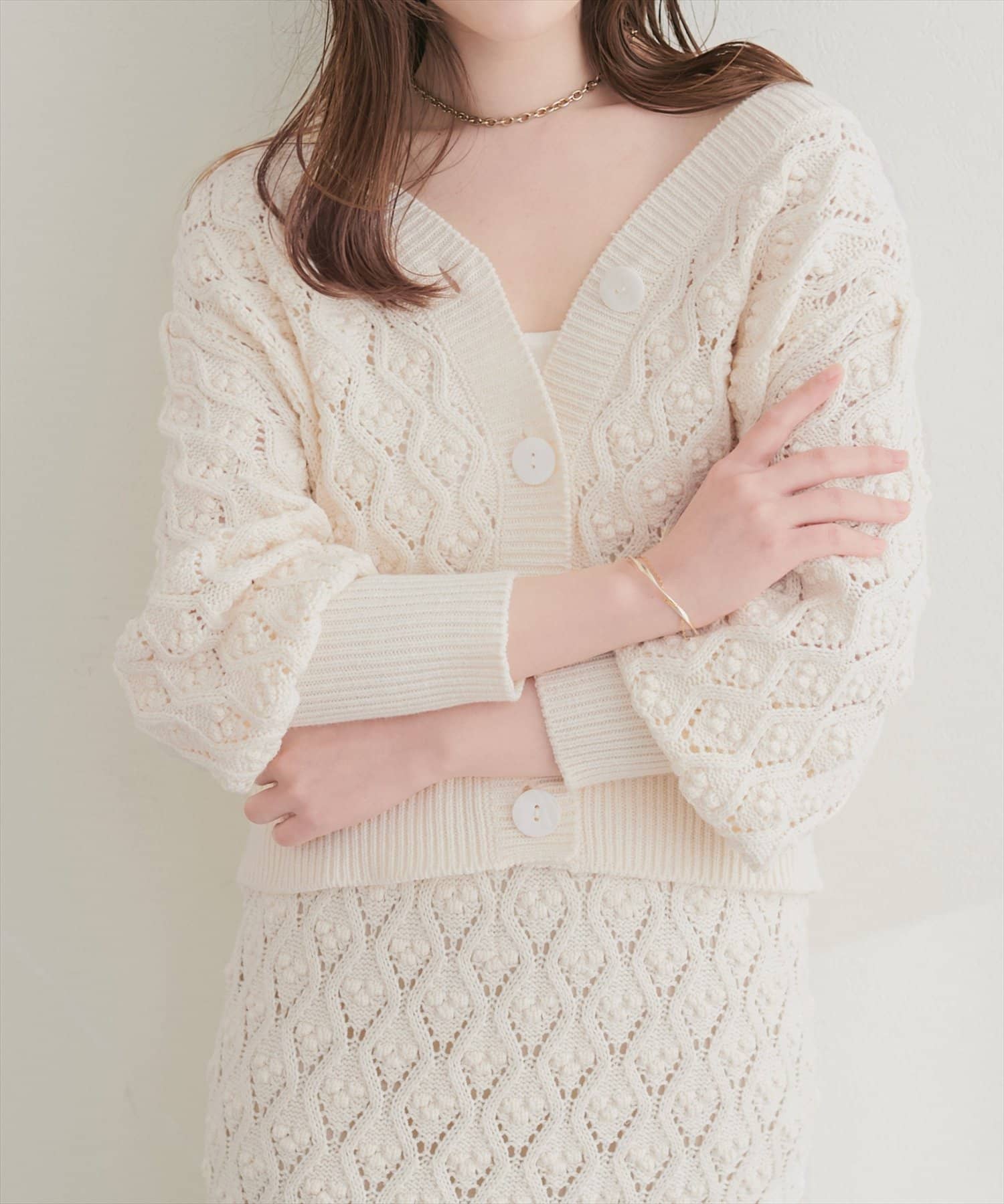 natural couture(ナチュラルクチュール) 前後２WAYケーブル編みニット