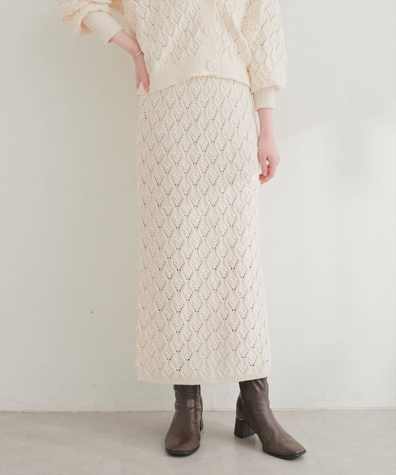 natural couture(ナチュラルクチュール) ケーブル編みニットスカート