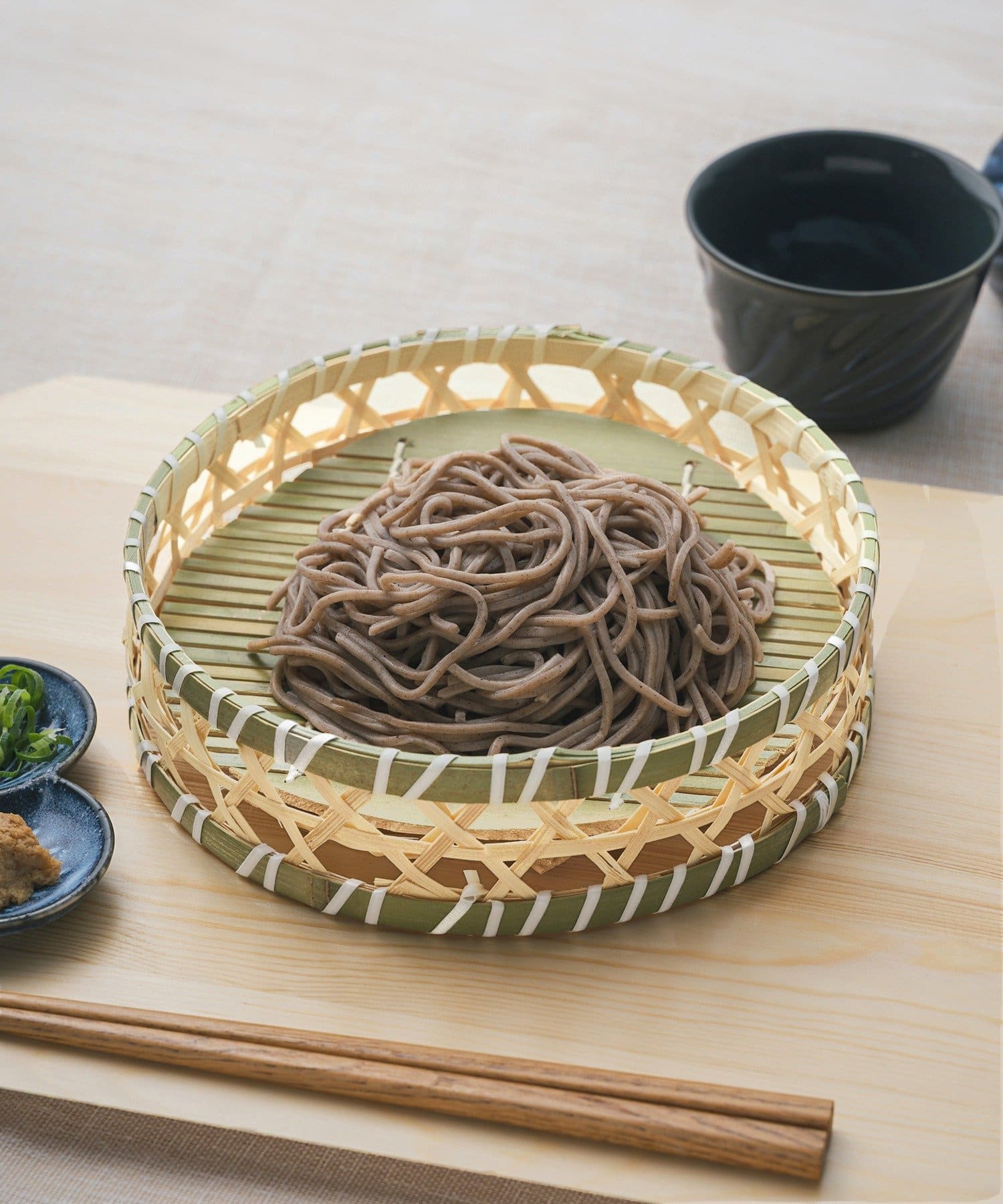 3COINS(スリーコインズ) 竹製すだれ付き丸ザル