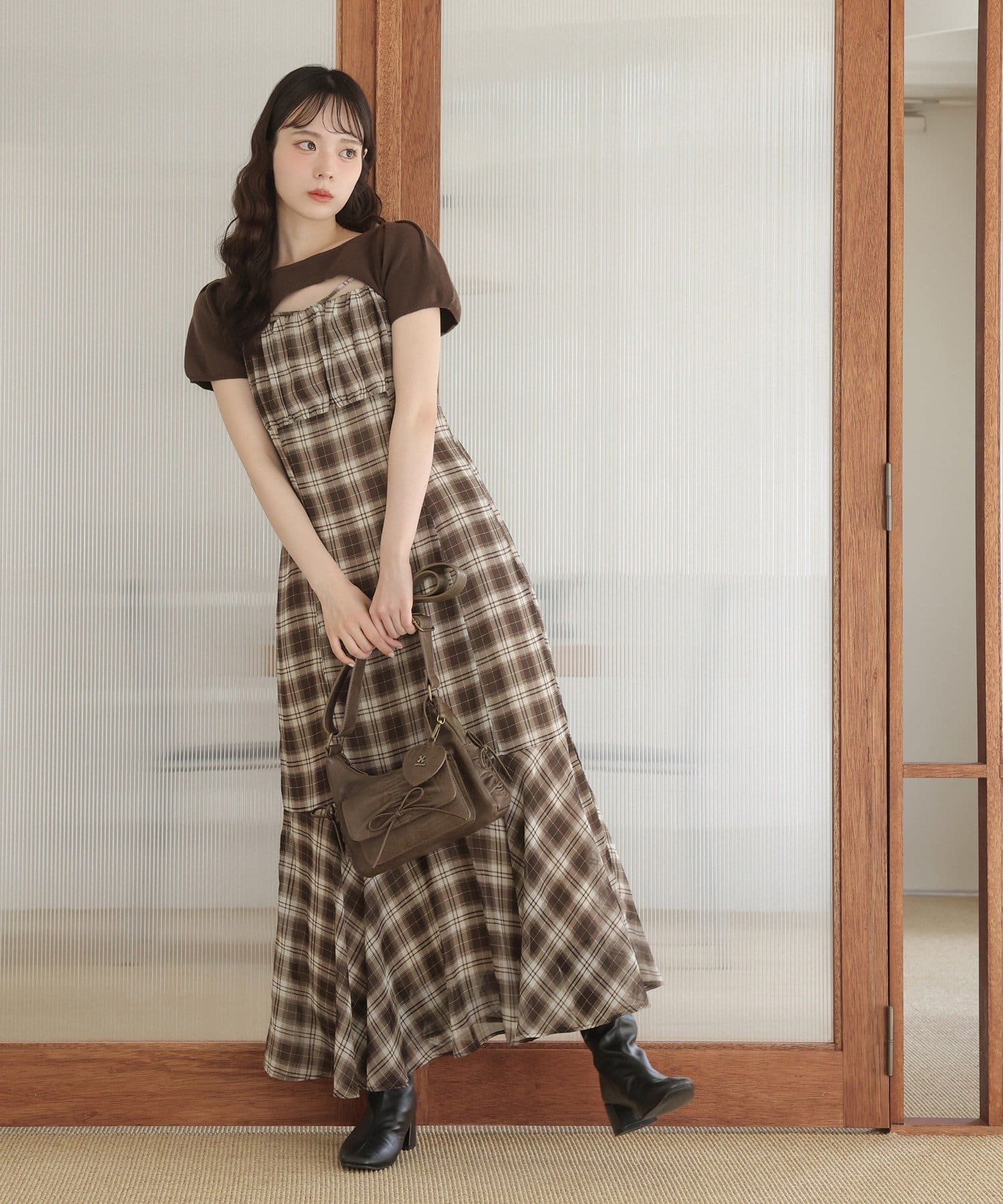 one after another NICE CLAUP(ワンアフターアナザー ナイスクラップ) 【WEB限定リバイバル】ニットセットキャミワンピース